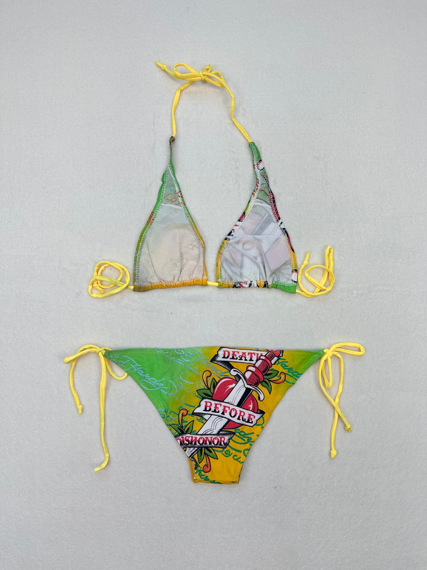 Ed Hardy Green & Yellow Bikini Set