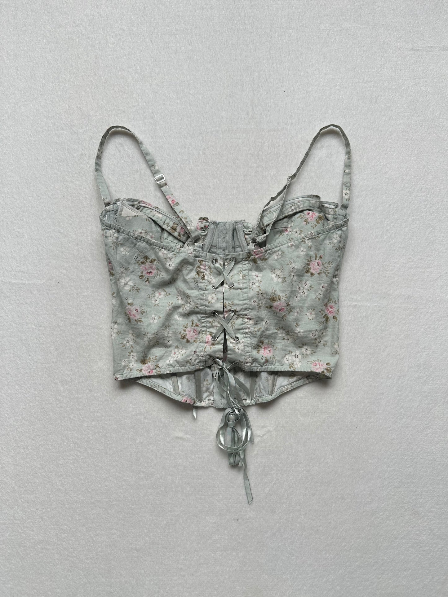 Rare Victoria’s Secret Green & Floral Corset M-L