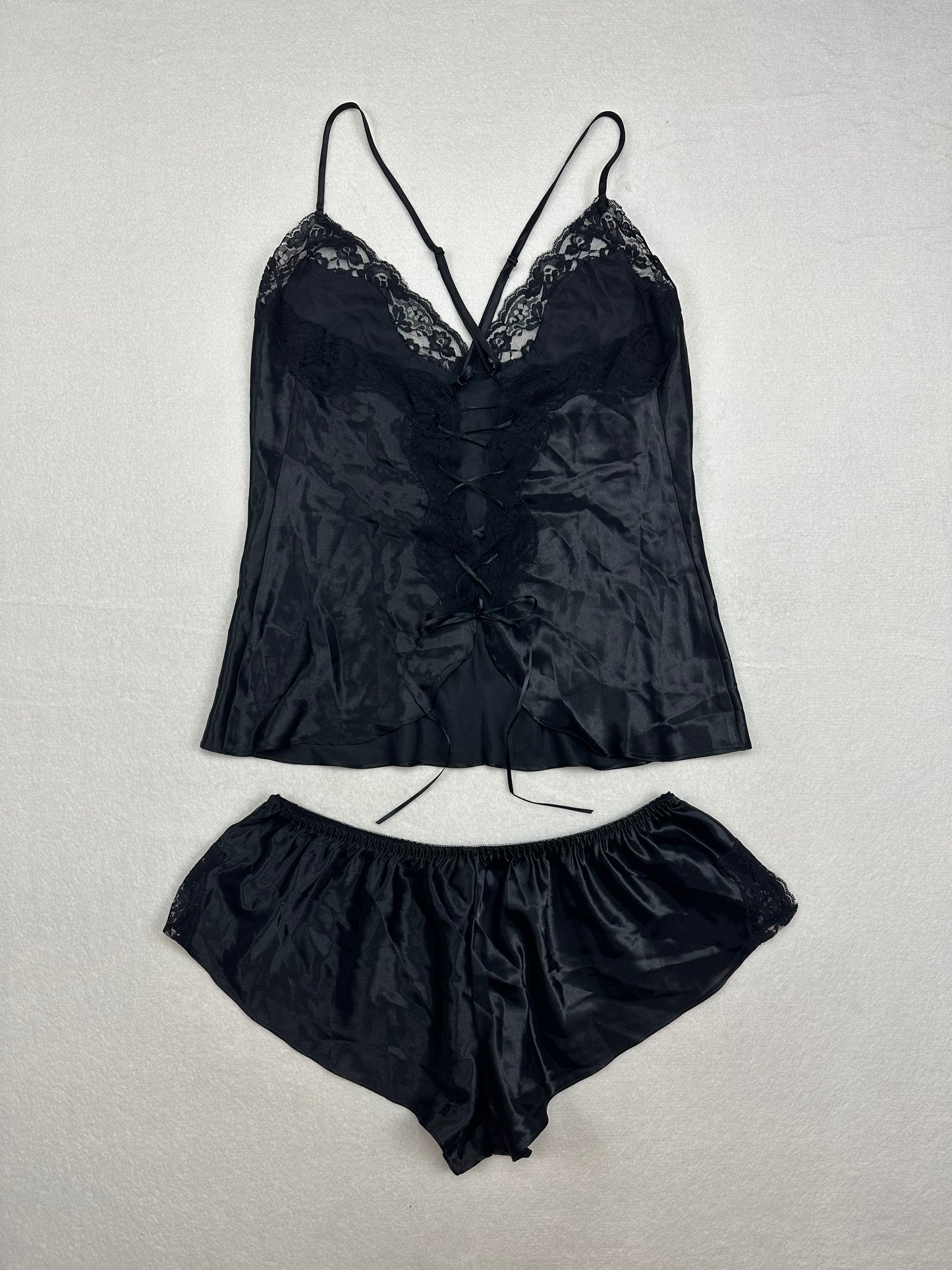 Frederick’s of Hollywood Black Cami Shorts Set M-L