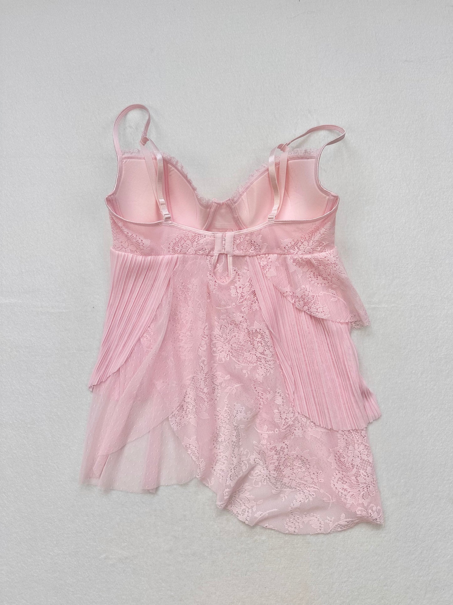 Victoria’s Secret Pink Sheer Lace Layered Babydoll 36B