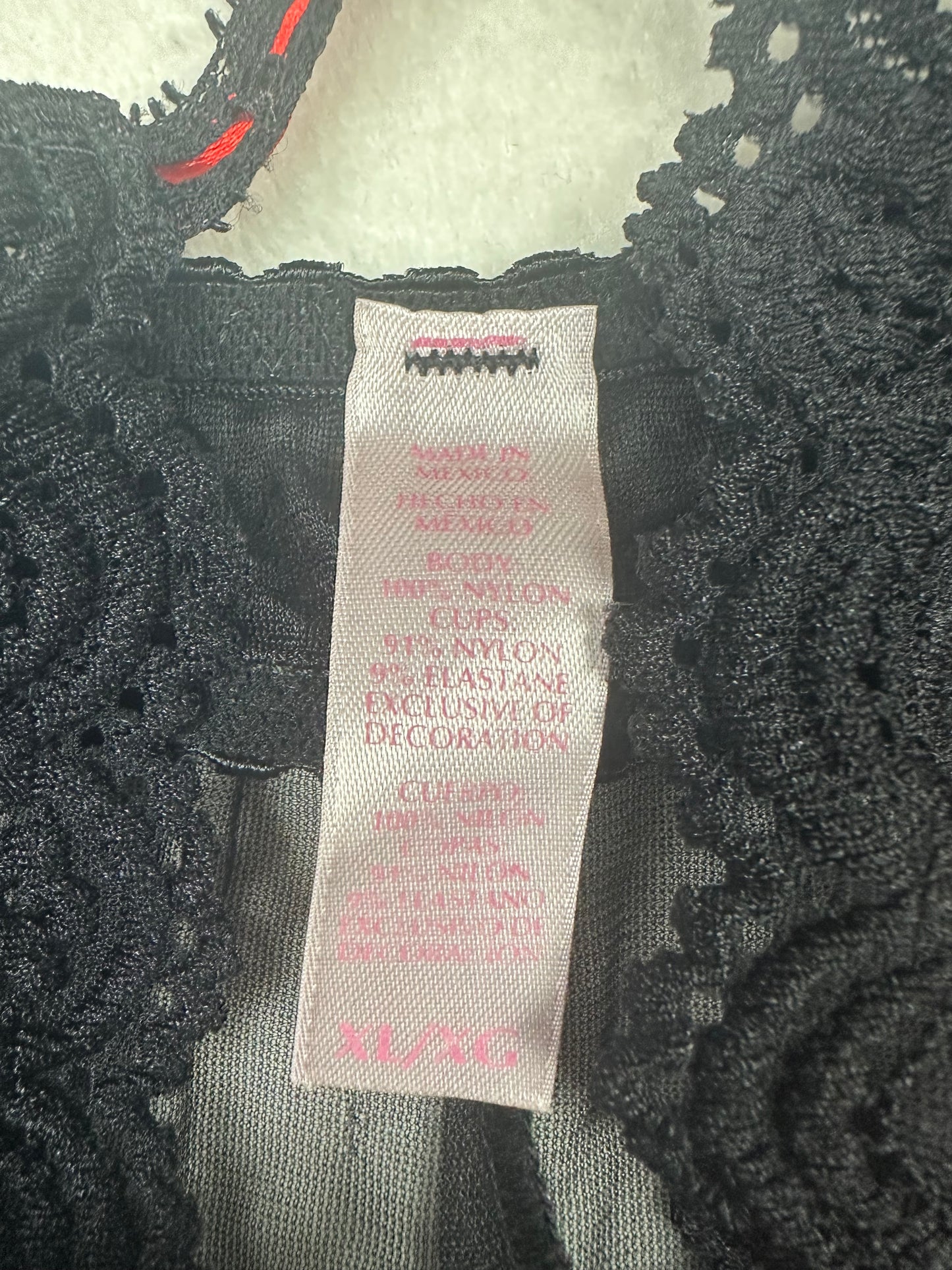 Black & Red Open Front Babydoll XL