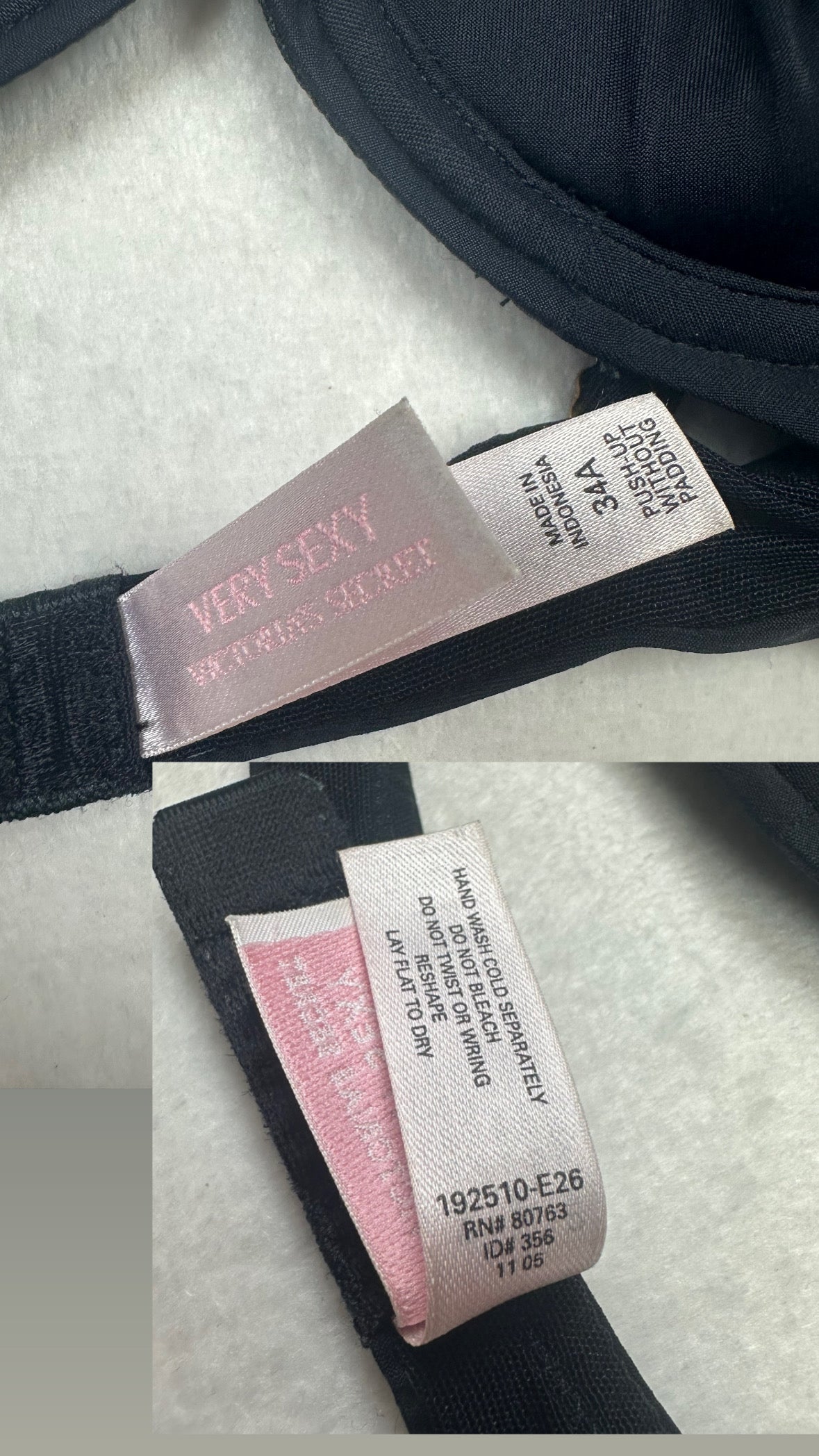 Victoria’s Secret Black Bra 34A