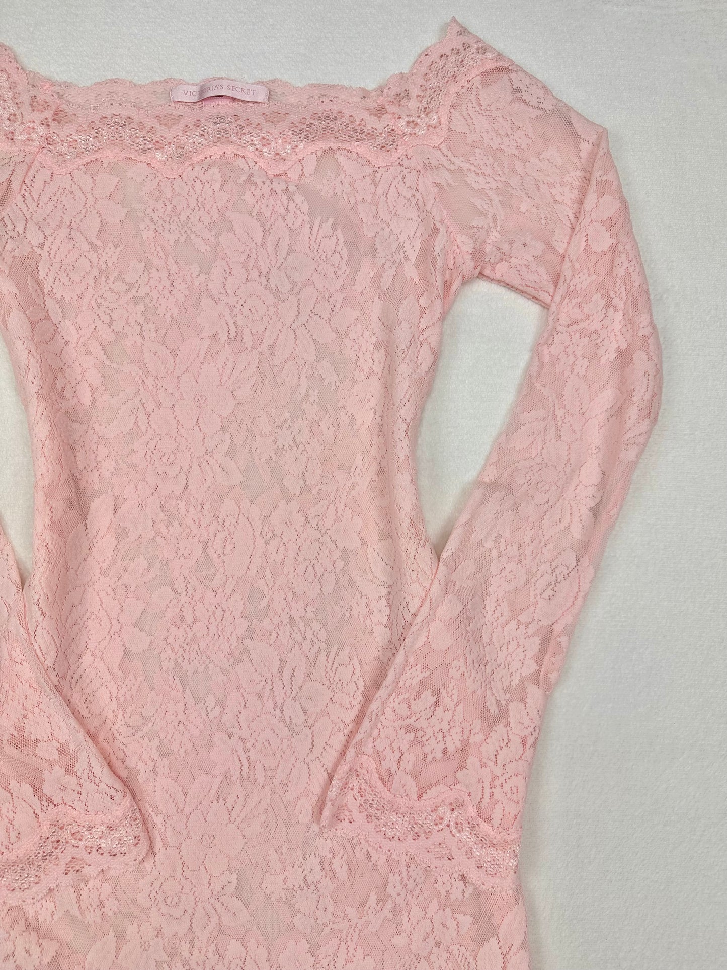 Victoria’s Secret Pink All Lace Long Sleeve Slip M