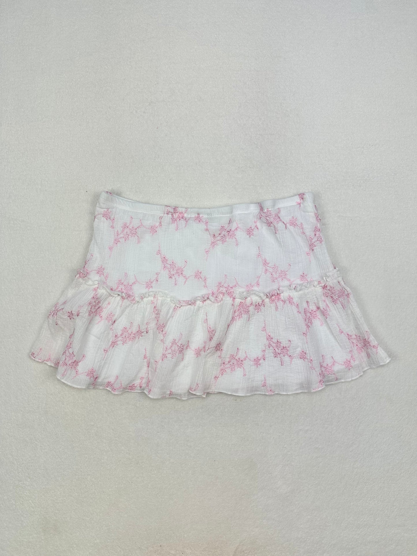 Rare Wet Seal White & Pink Mini Skirt M-S