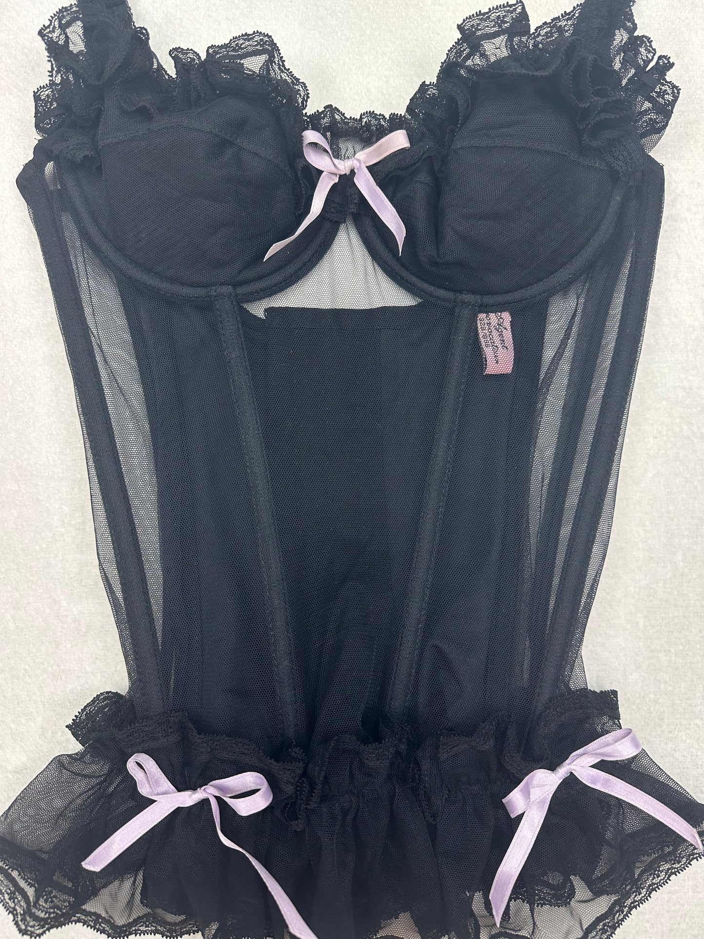 Agent Provocateur Black & Lavender Bustier 32B