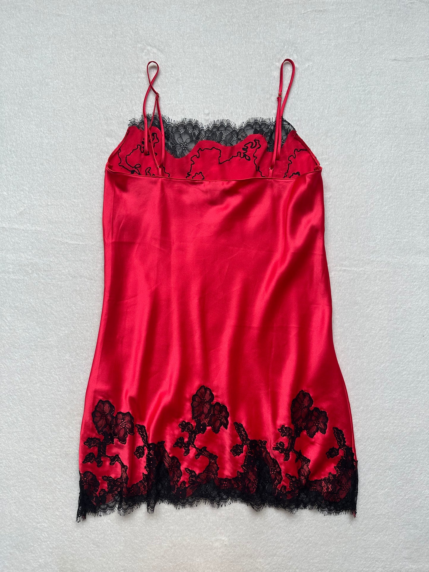 Victoria’s Secret Red & Black Lace Slip M