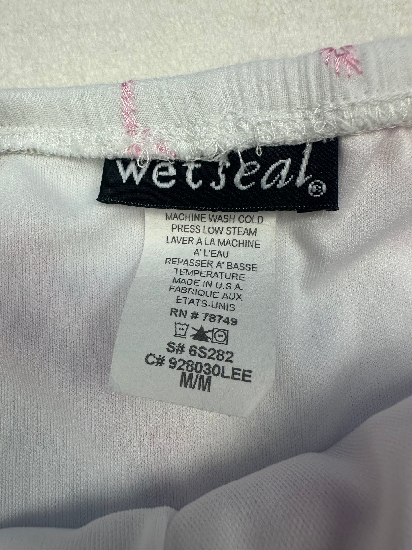Rare Wet Seal White & Pink Mini Skirt M-S