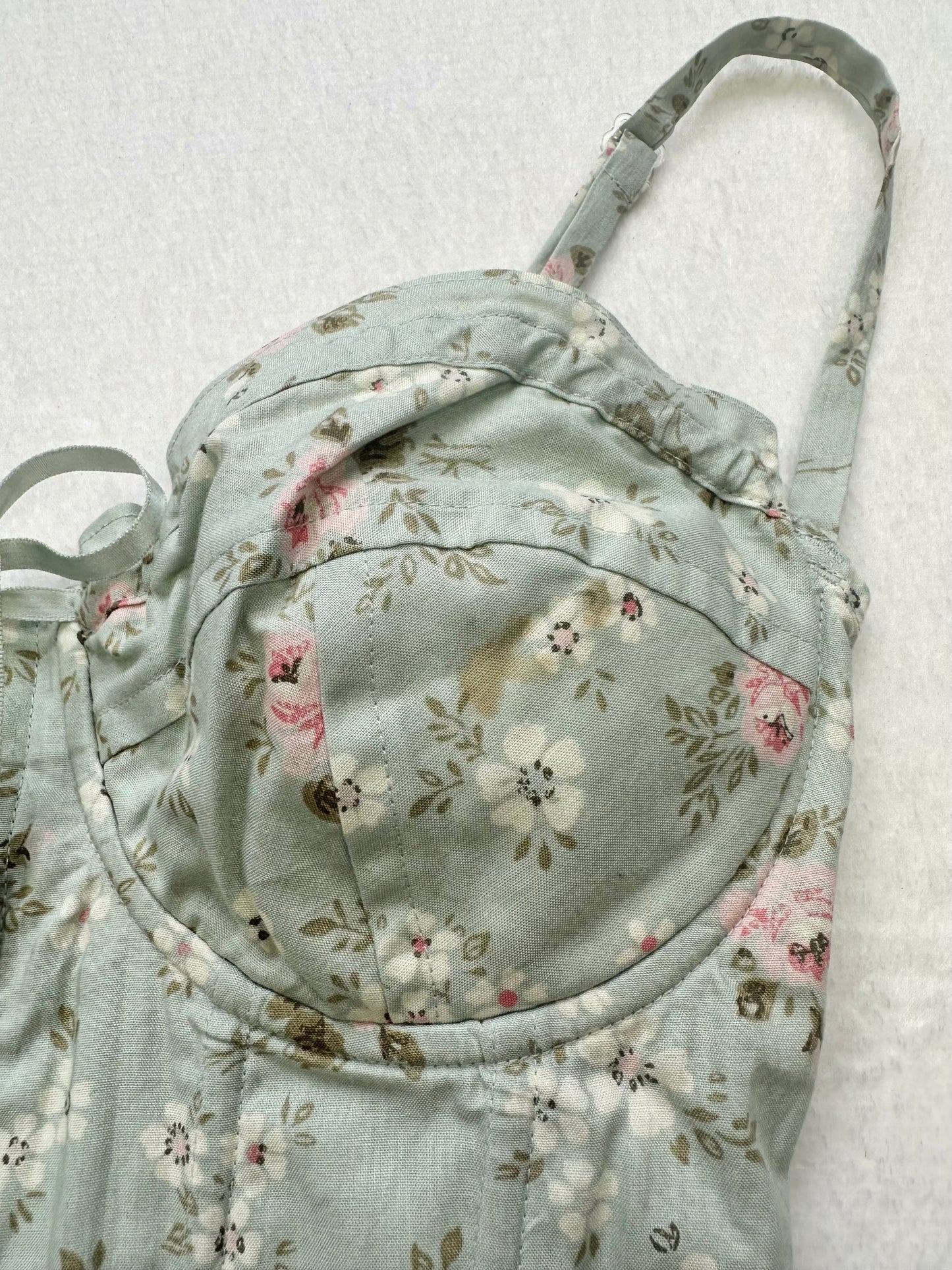 Rare Victoria’s Secret Green Floral Corset S