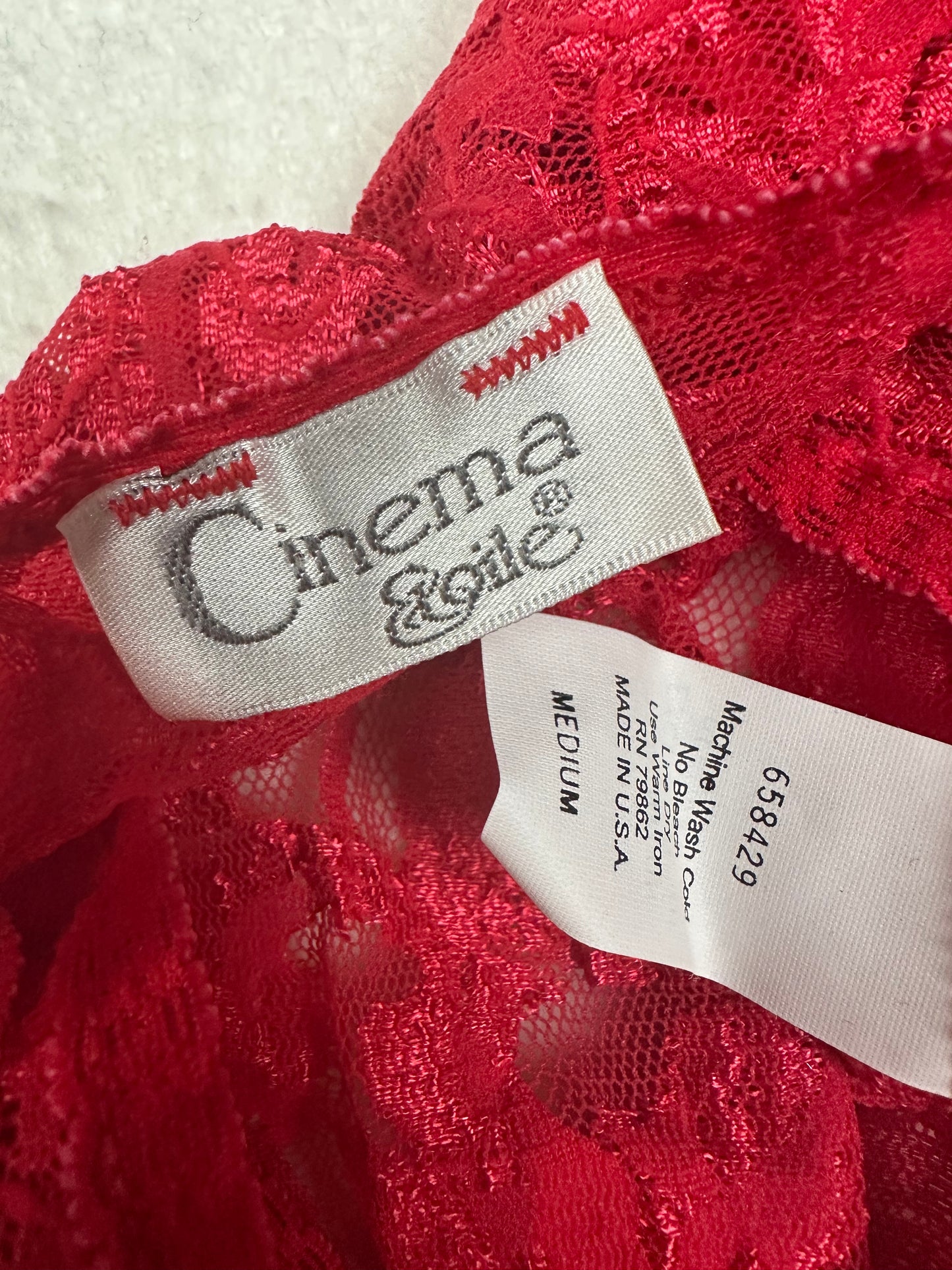 Cinema Etoile Red All Lace Slip M