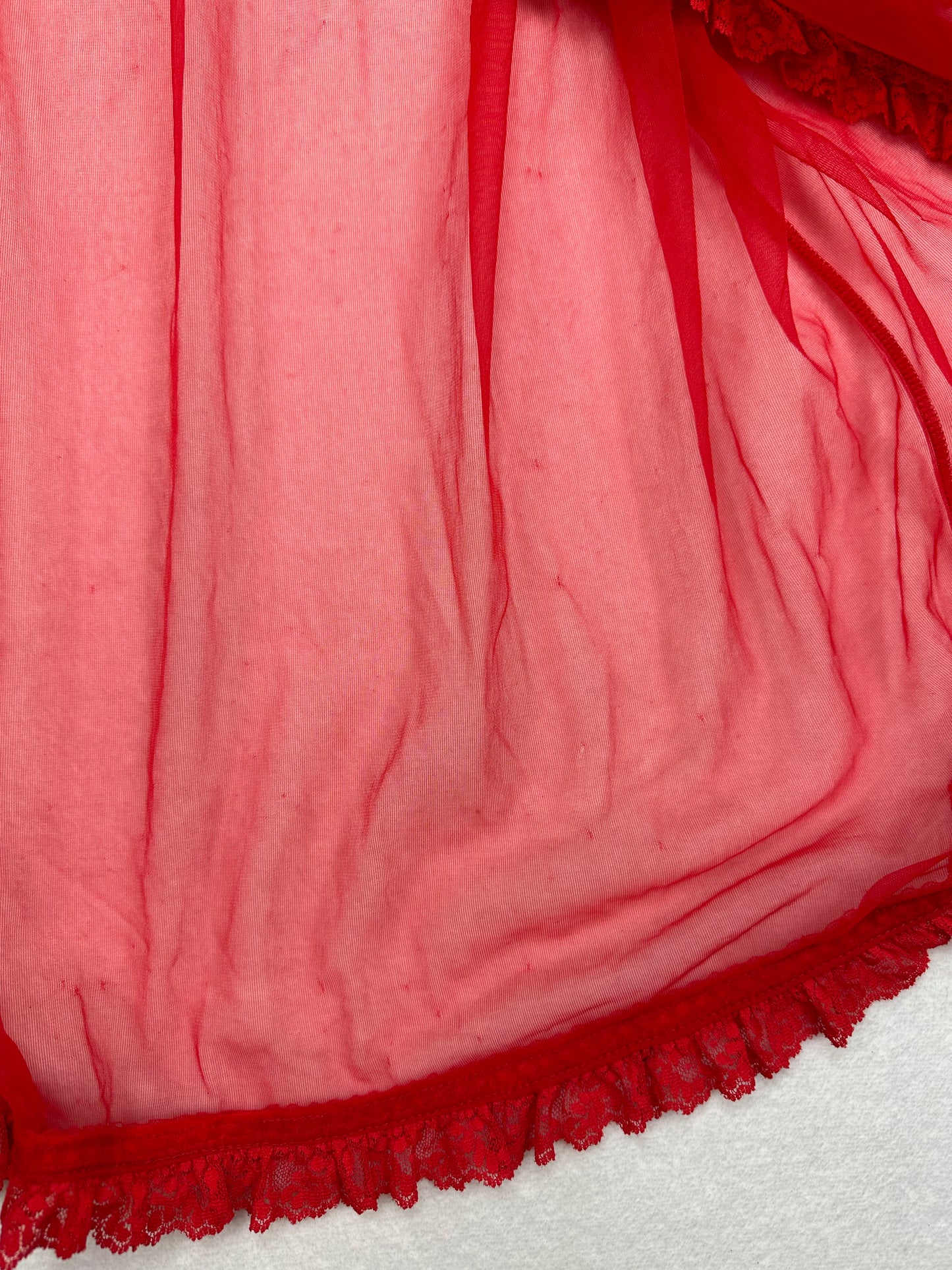 Vintage Peignoir Red Robe L-XL
