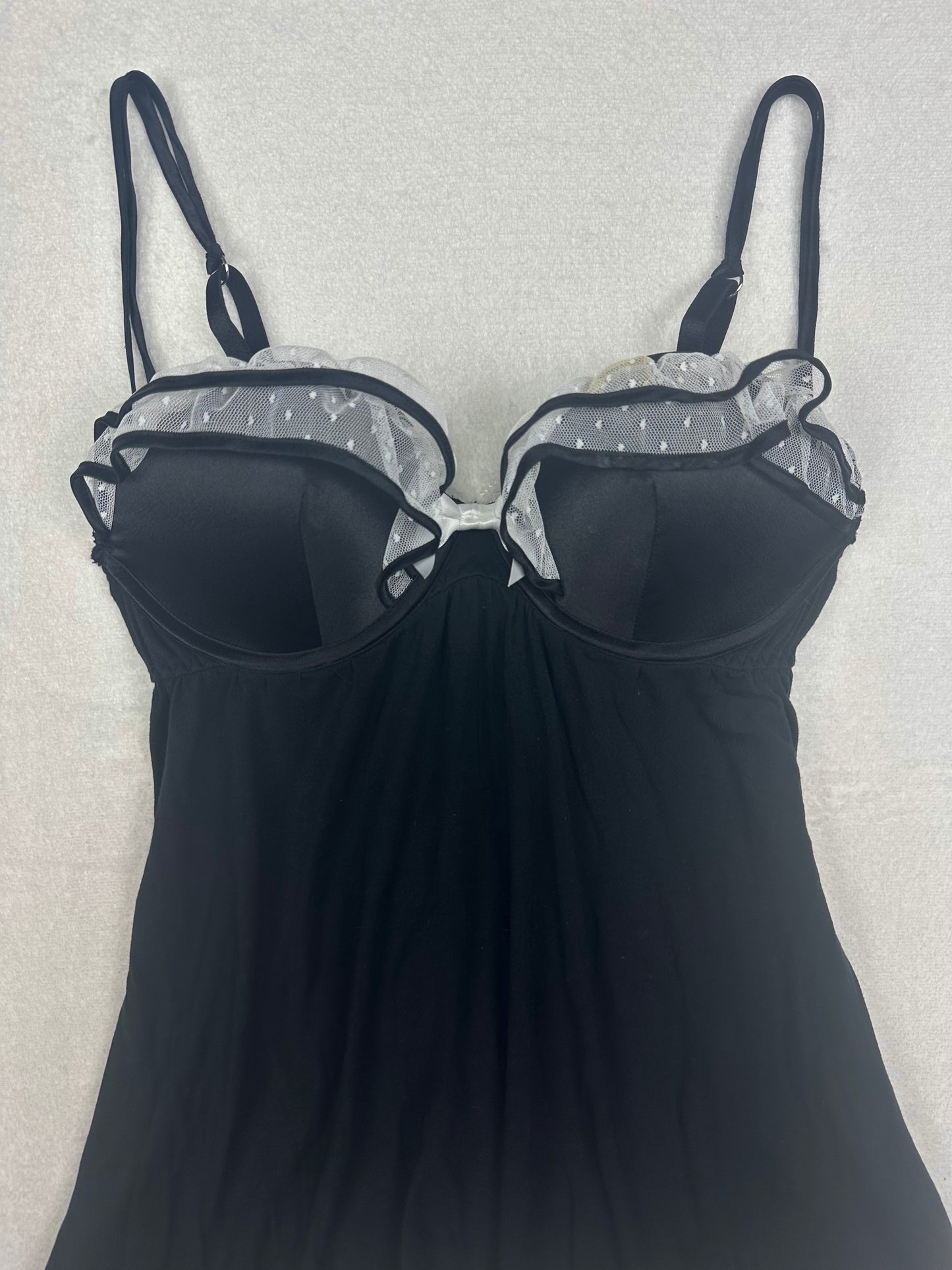 Victoria’s Secret Black & White Soft Open Back Babydoll 34B