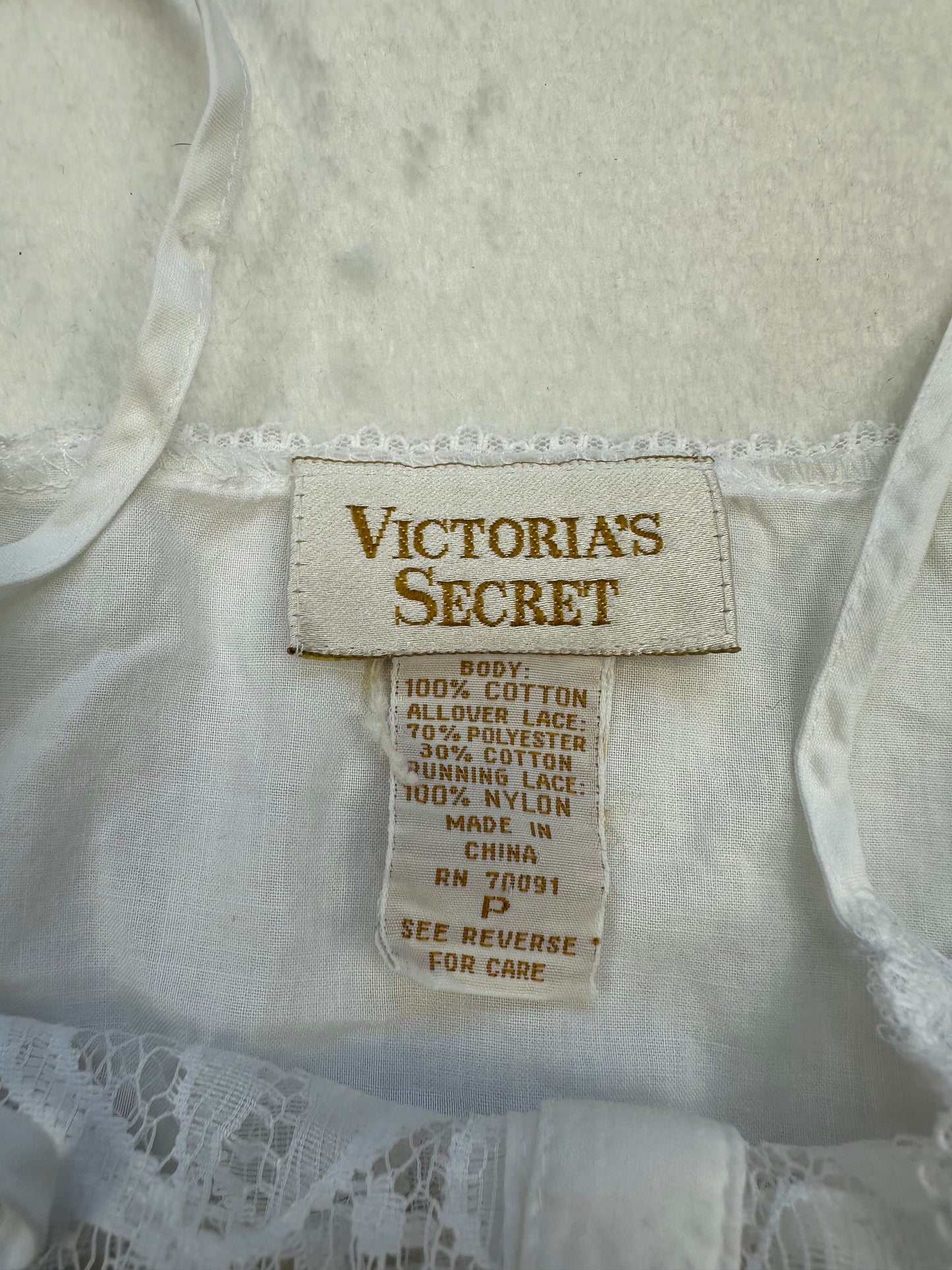 Vintage Victoria’s Secret Gold Label White Lace Slip S