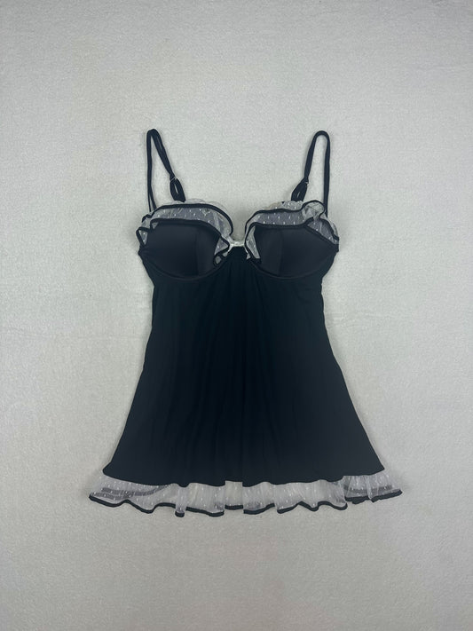 Victoria’s Secret Black & White Soft Open Back Babydoll 34B