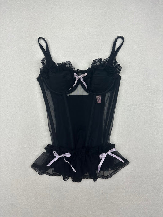 Agent Provocateur Black & Lavender Bustier 32B