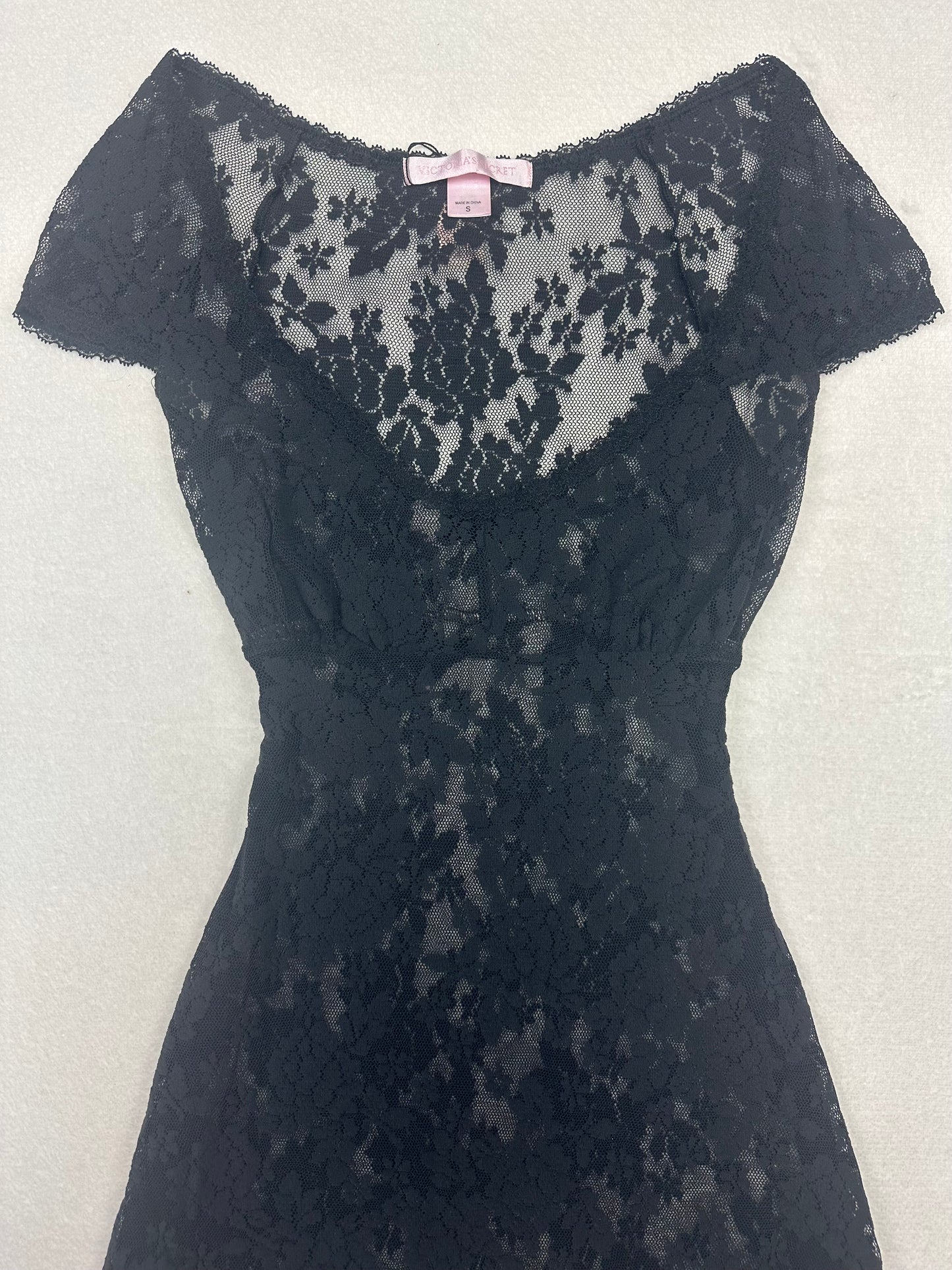 Victoria’s Secret Black All Lace Milkmaid Slip S