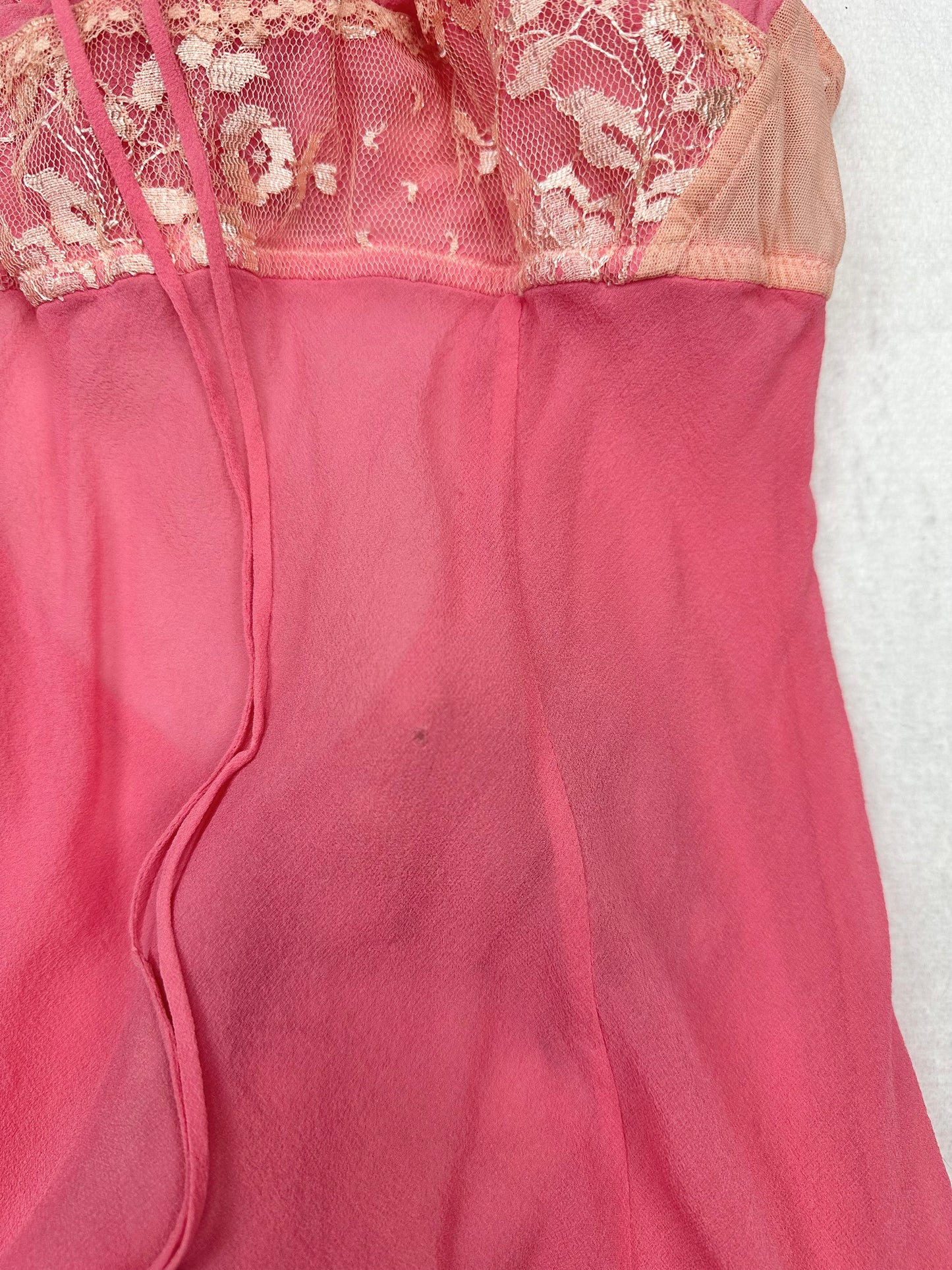 Victoria’s Secret Salmon Silk Milkmaid Chemise M-S