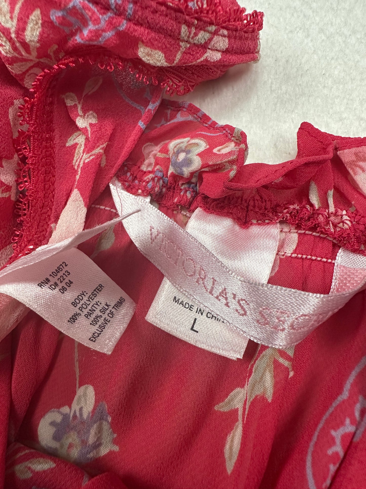 Victoria’s Secret Red Floral Babydoll Set