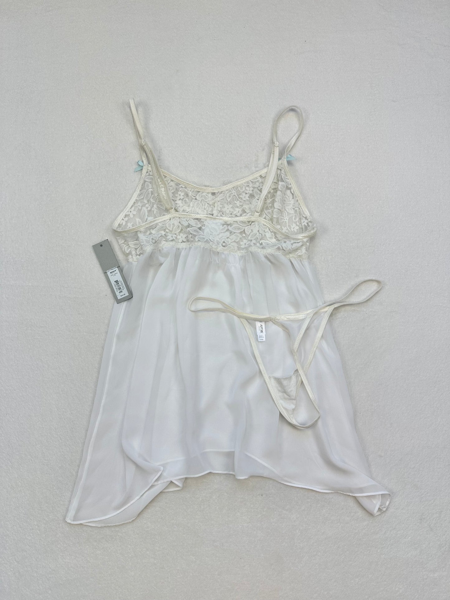 White Sheer Lace Babydoll L