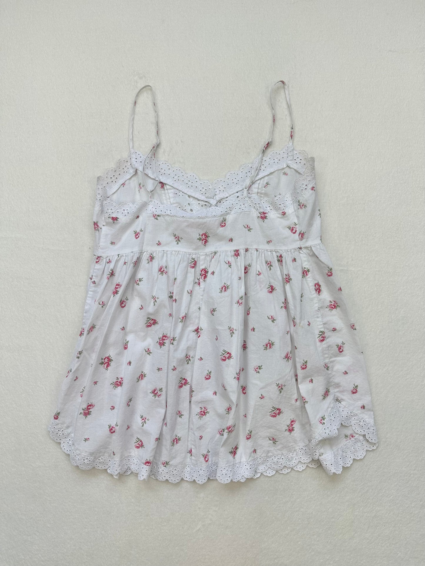 Victoria’s Secret White & Pink Floral Cottage Babydoll XS-S