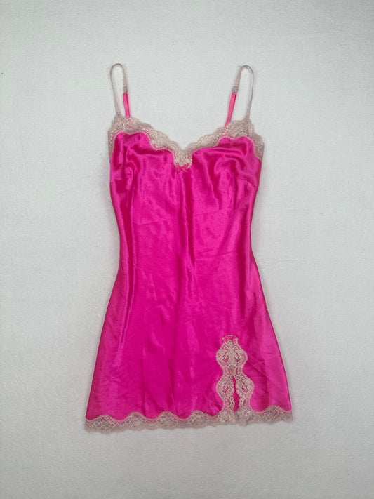 Victoria’s Secret Hot Pink & Cream Slip M