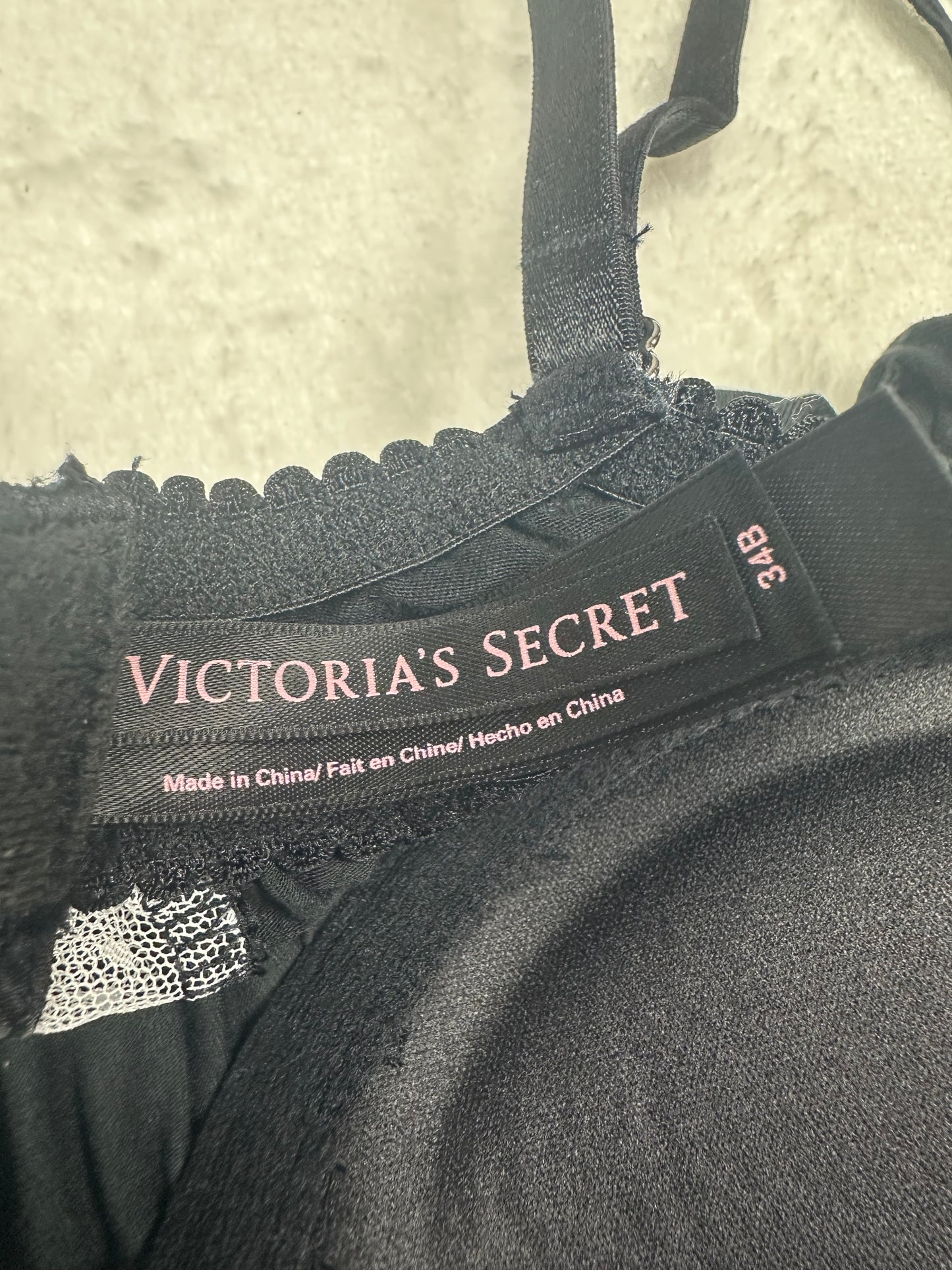 Victoria’s Secret Black & White Soft Open Back Babydoll 34B