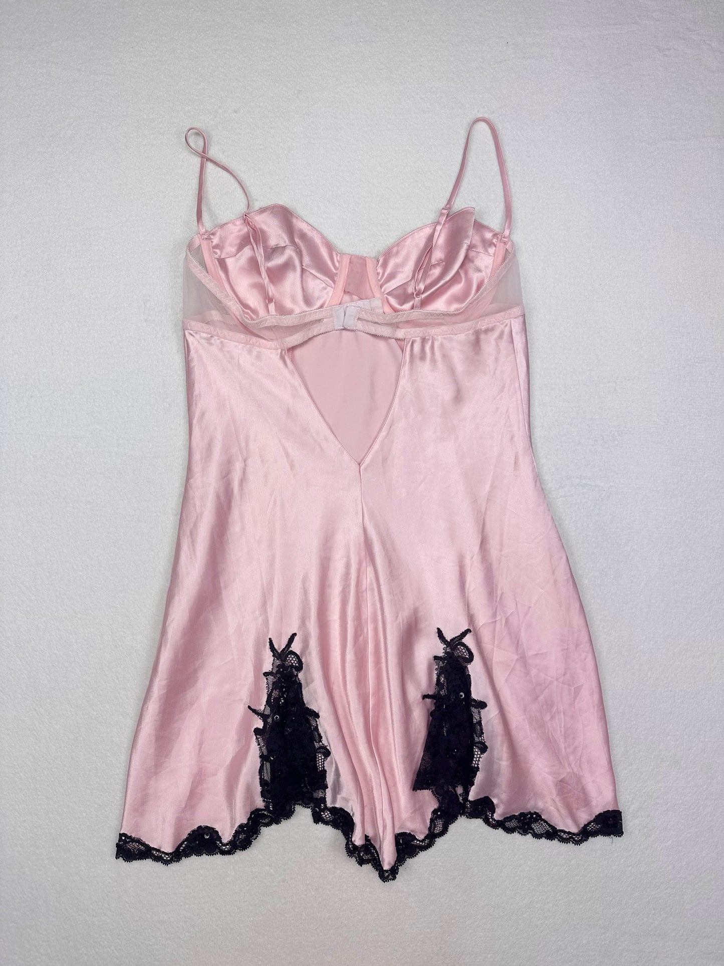 Rare Victoria’s Secret Pink & Black Slip L