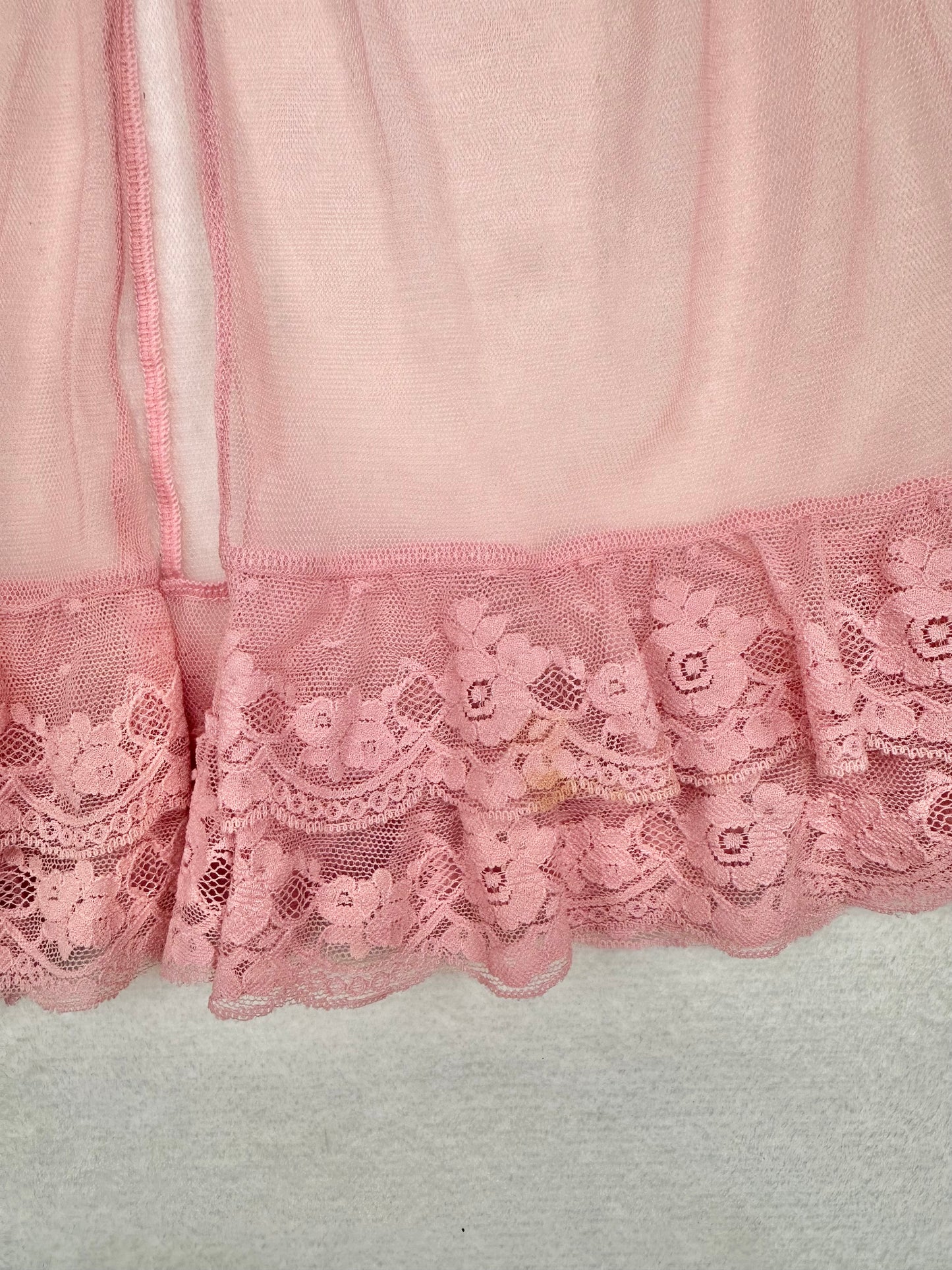 Victoria’s Secret Pink Sheer Lace Open Front Babydoll XS