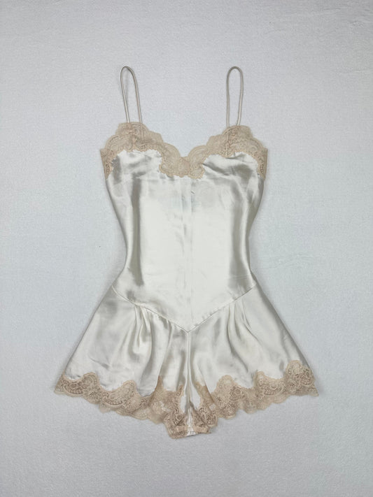 Christian Dior White & Cream Bodysuit M