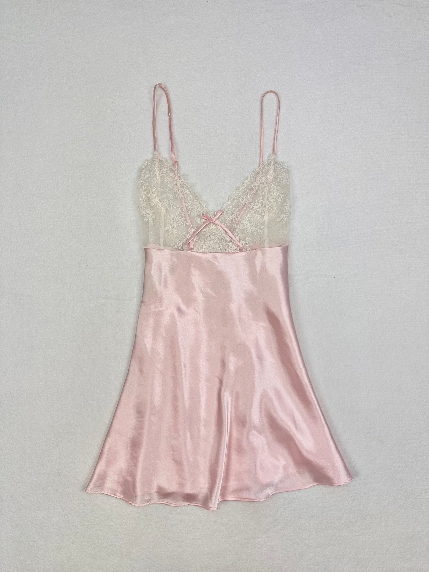 Vintage Delicates Pink & Cream Lace Babydoll M-S