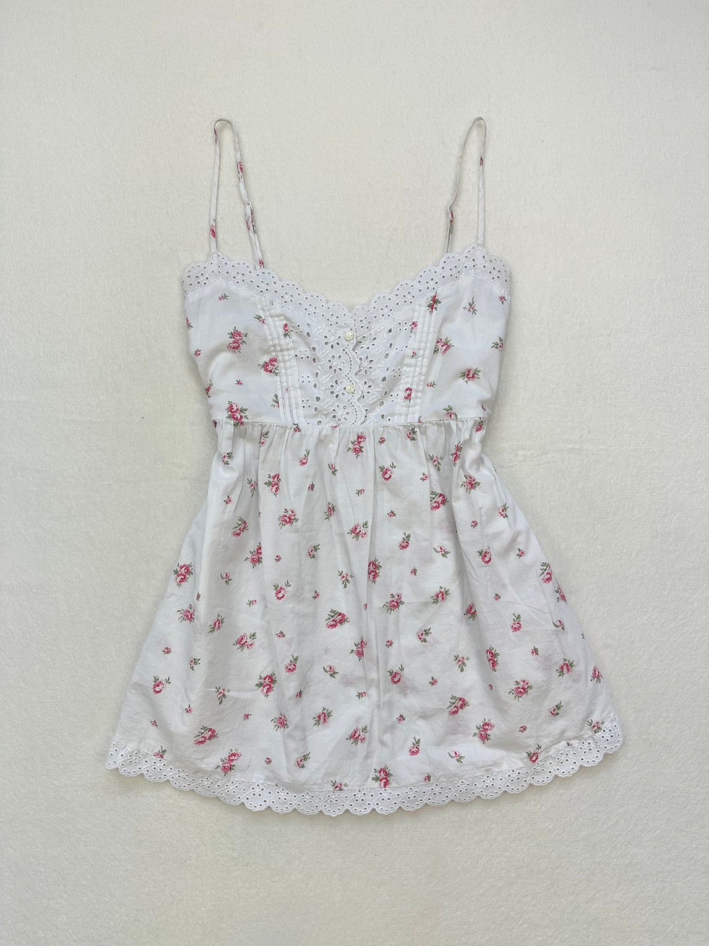 Victoria’s Secret White & Pink Floral Cottage Babydoll XS-S