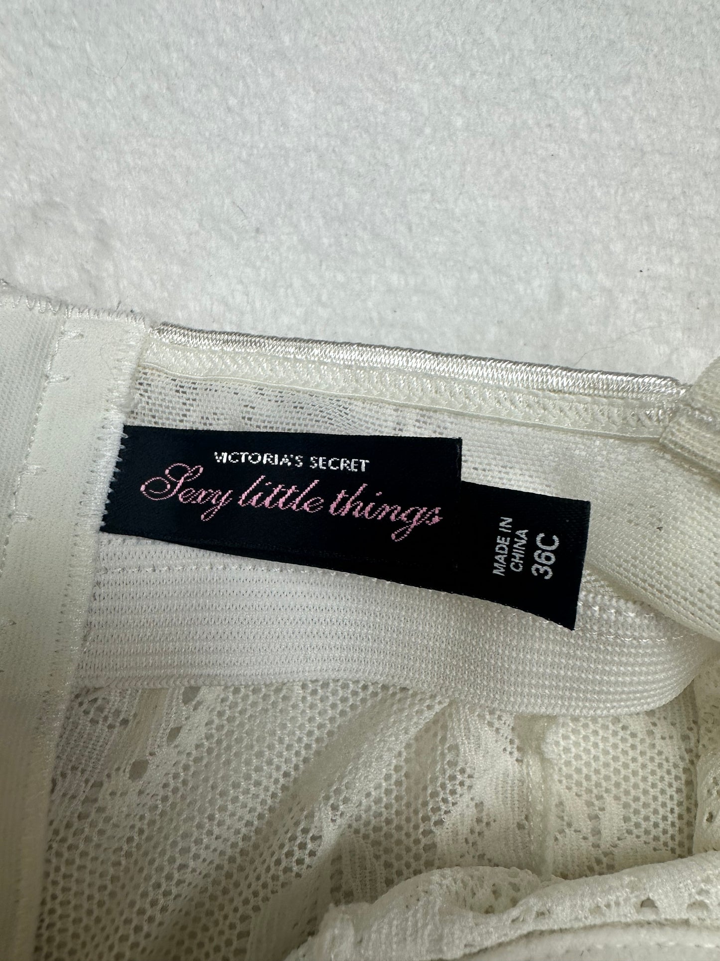 Victoria’s Secret White & Blue Lace Bustier 36C