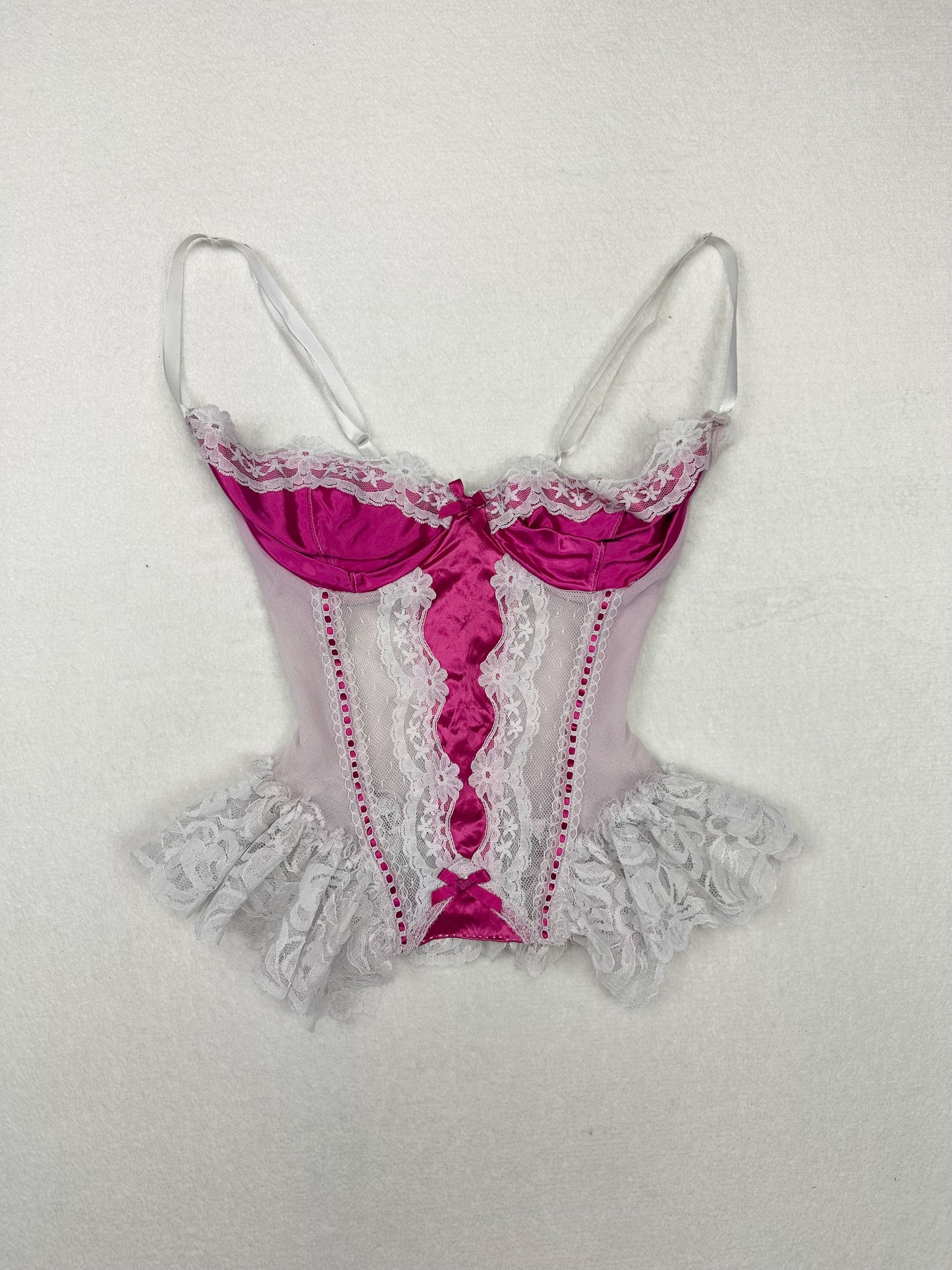 Frederick’s of Hollywood White & Pink Top S