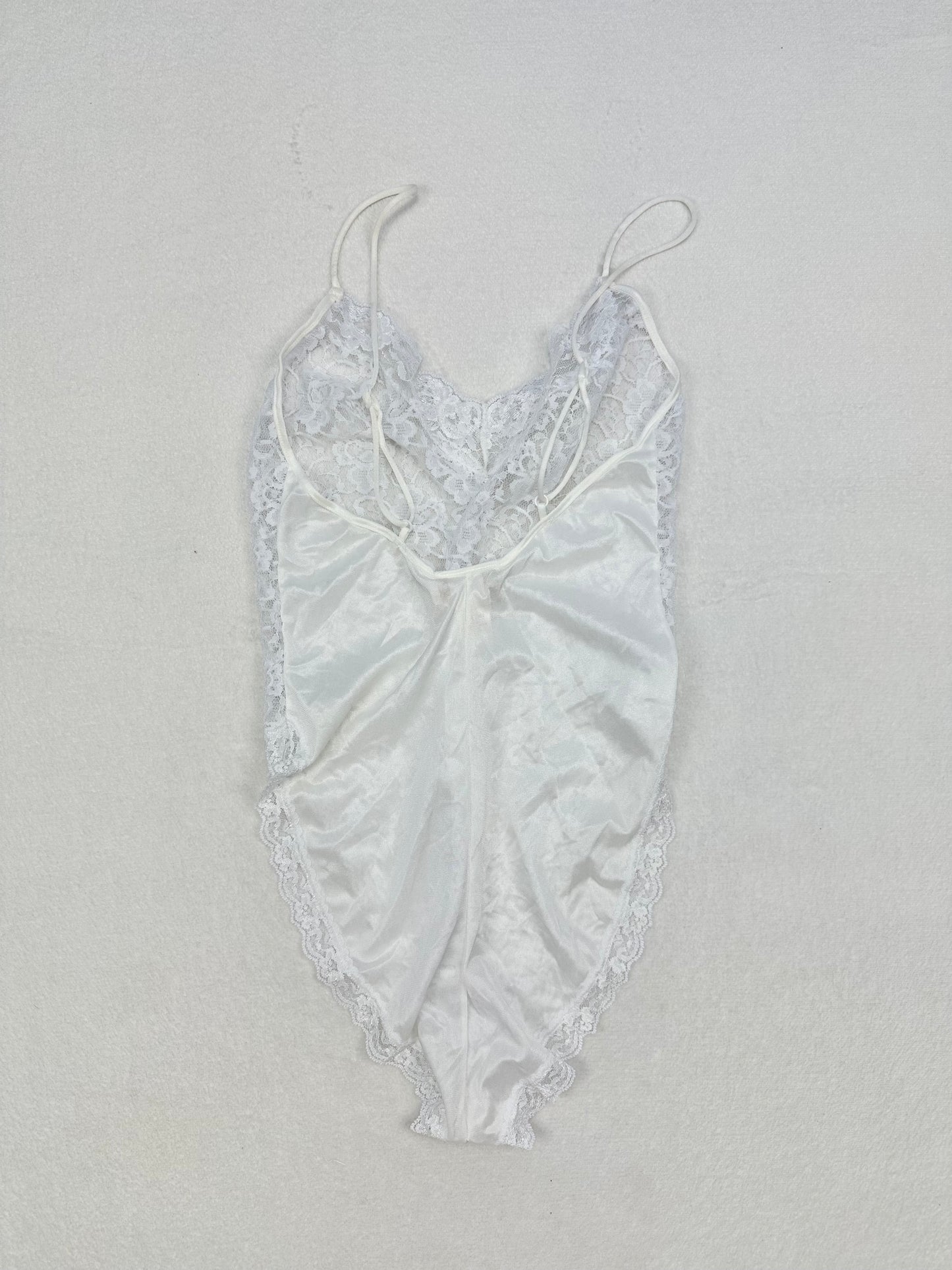 Vintage Delicates White Lace Bodysuit M-S