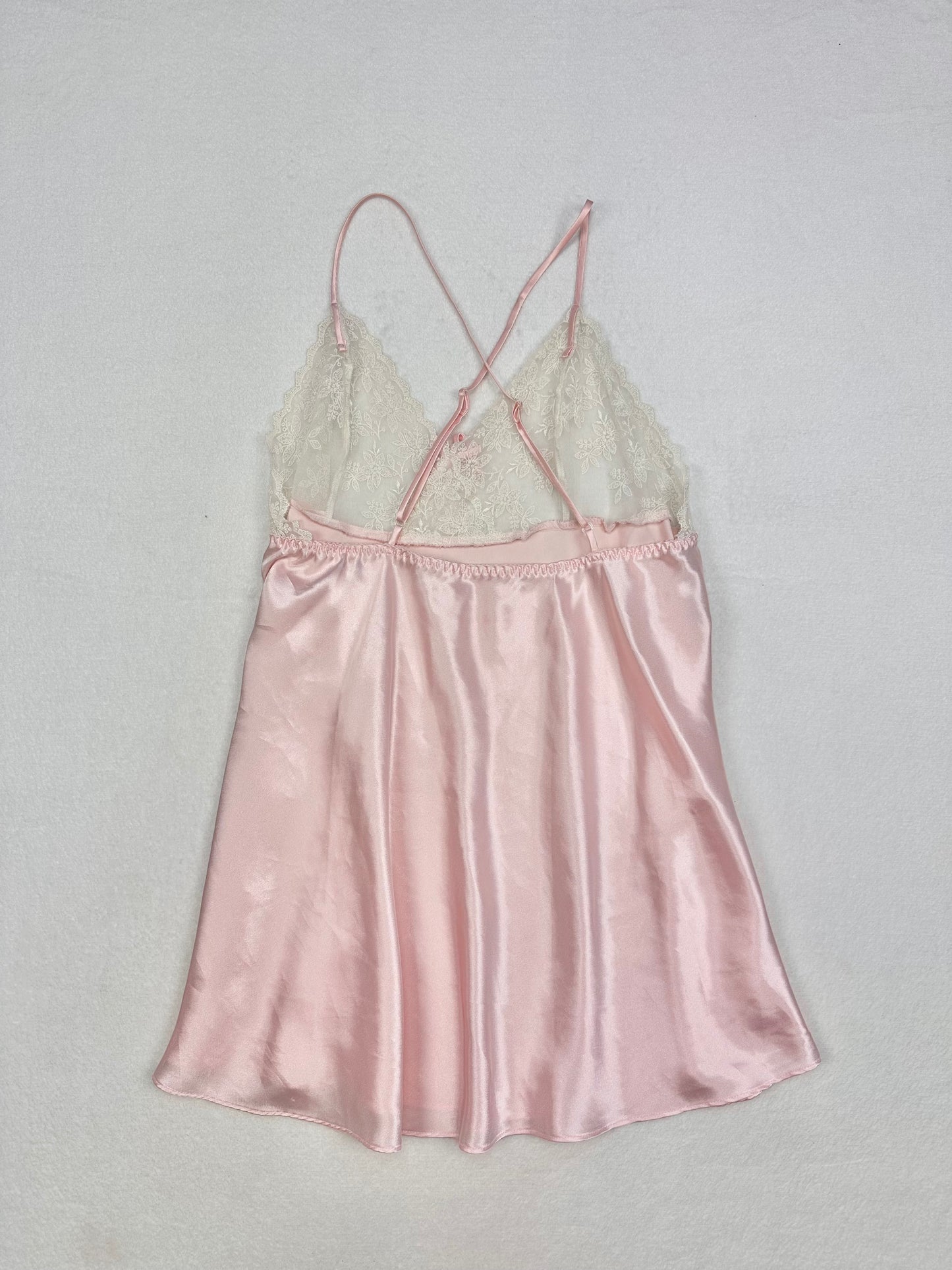 Vintage Delicates Pink & Cream Lace Babydoll M-S