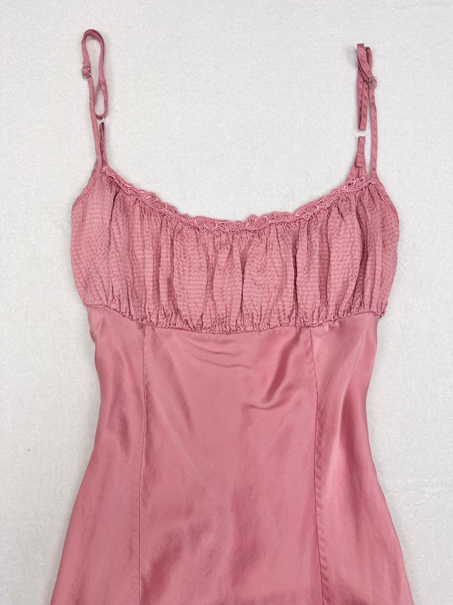 Rare Vintage Victoria’s Secret Gold Label Pink Silk Milkmaid Slip S