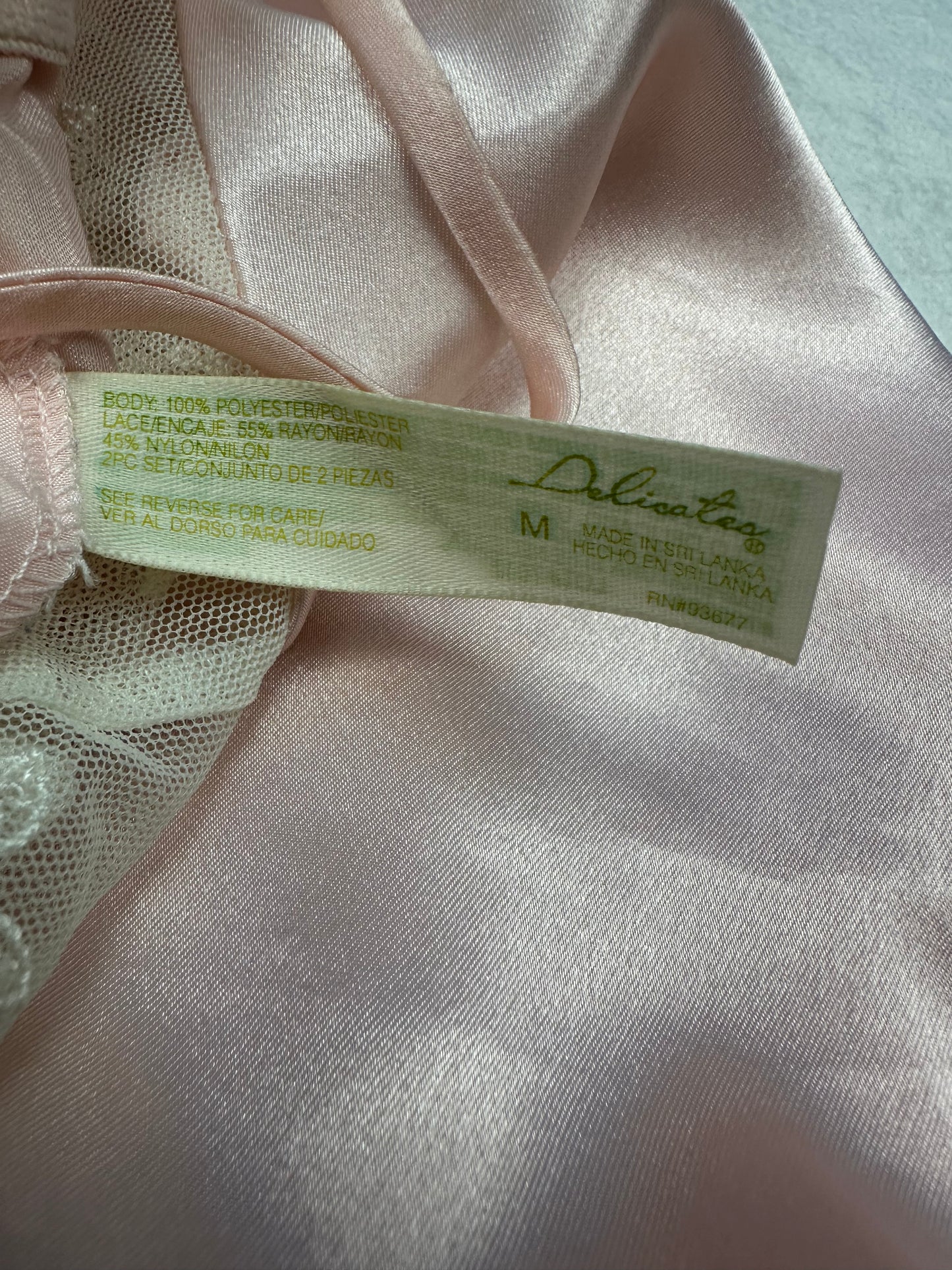 Vintage Delicates Pink & Cream Lace Babydoll M-S