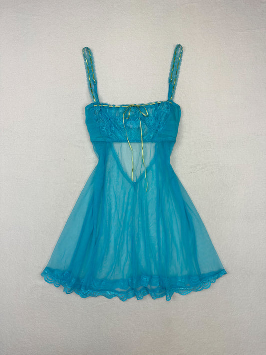 Victoria’s Secret Blue Sheer Milkmaid Slip S