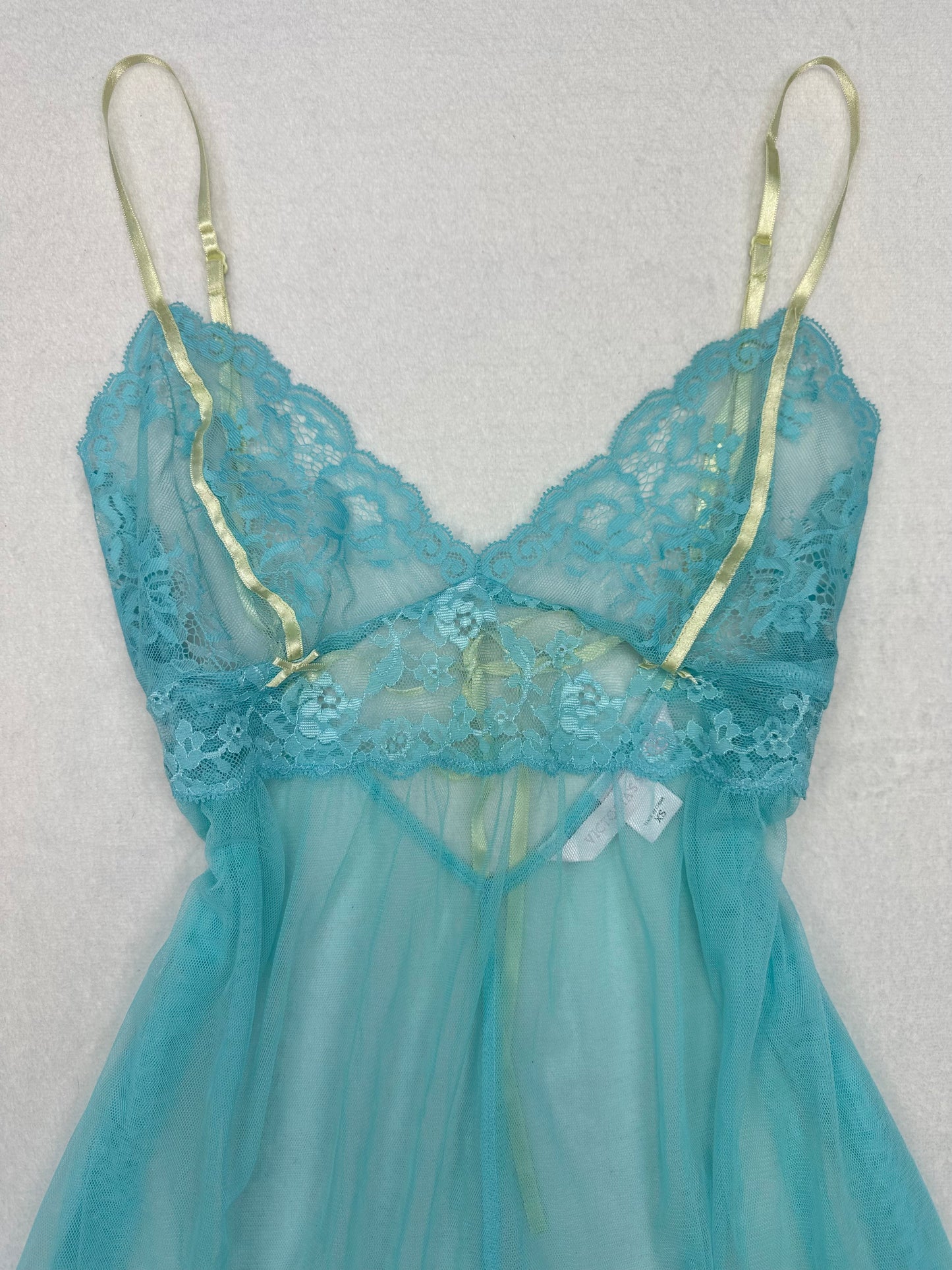 Victoria’s Secret Blue Sheer Lace Babydoll XS