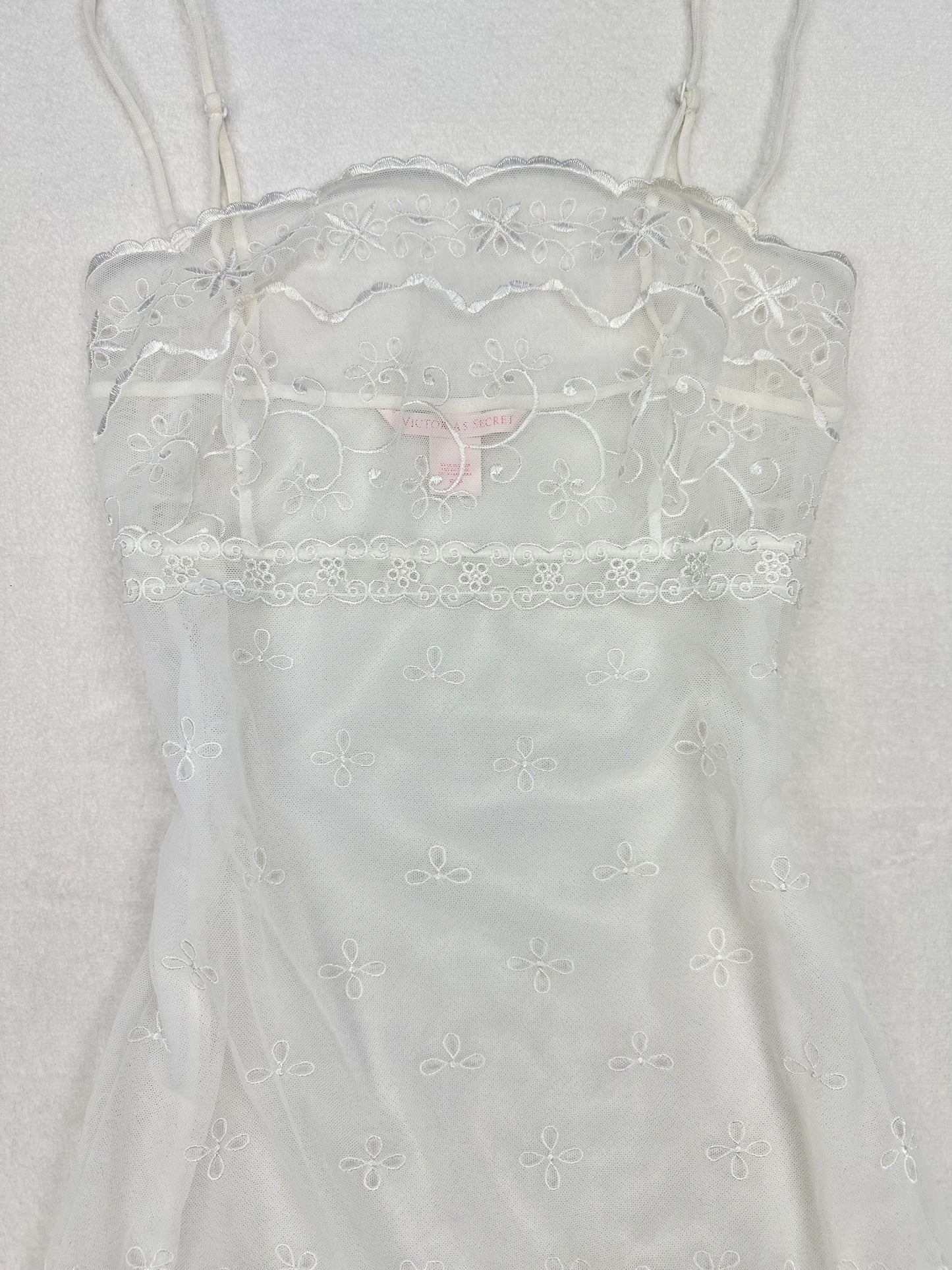 Victoria’s Secret White Eyelet Sheer Milkmaid Slip S