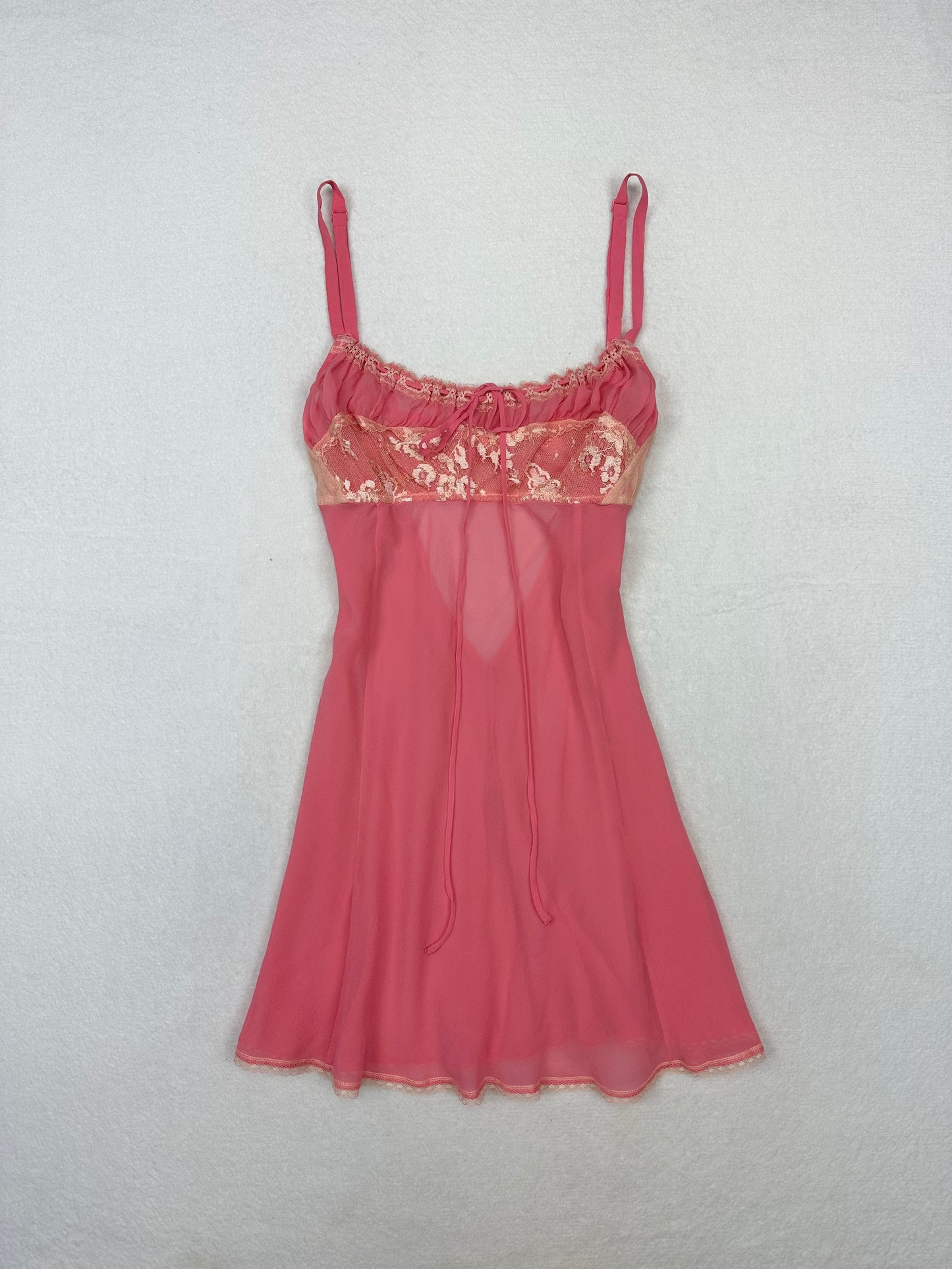 Victoria’s Secret Salmon Silk Milkmaid Chemise M-S