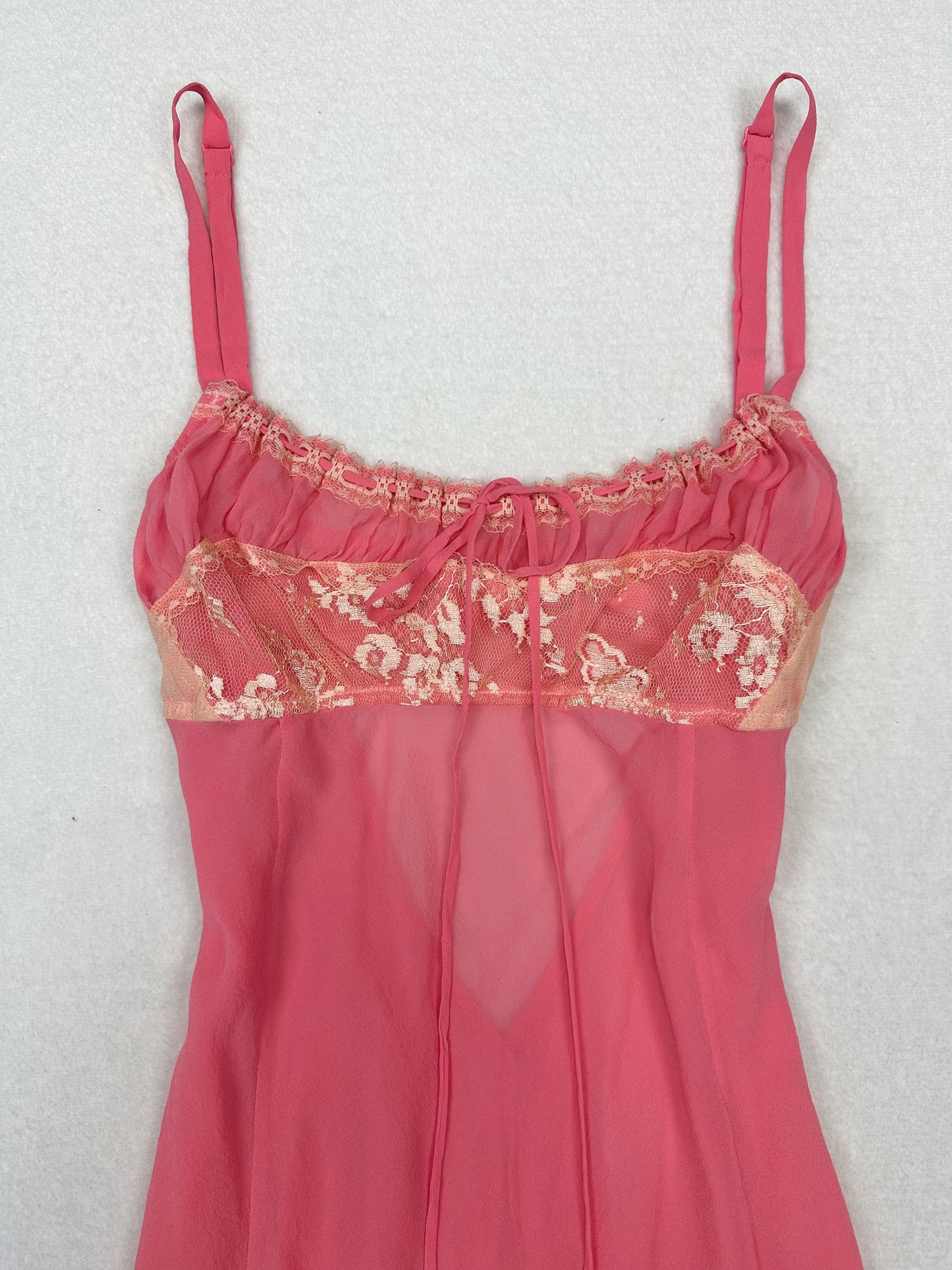 Victoria’s Secret Salmon Silk Milkmaid Chemise M-S