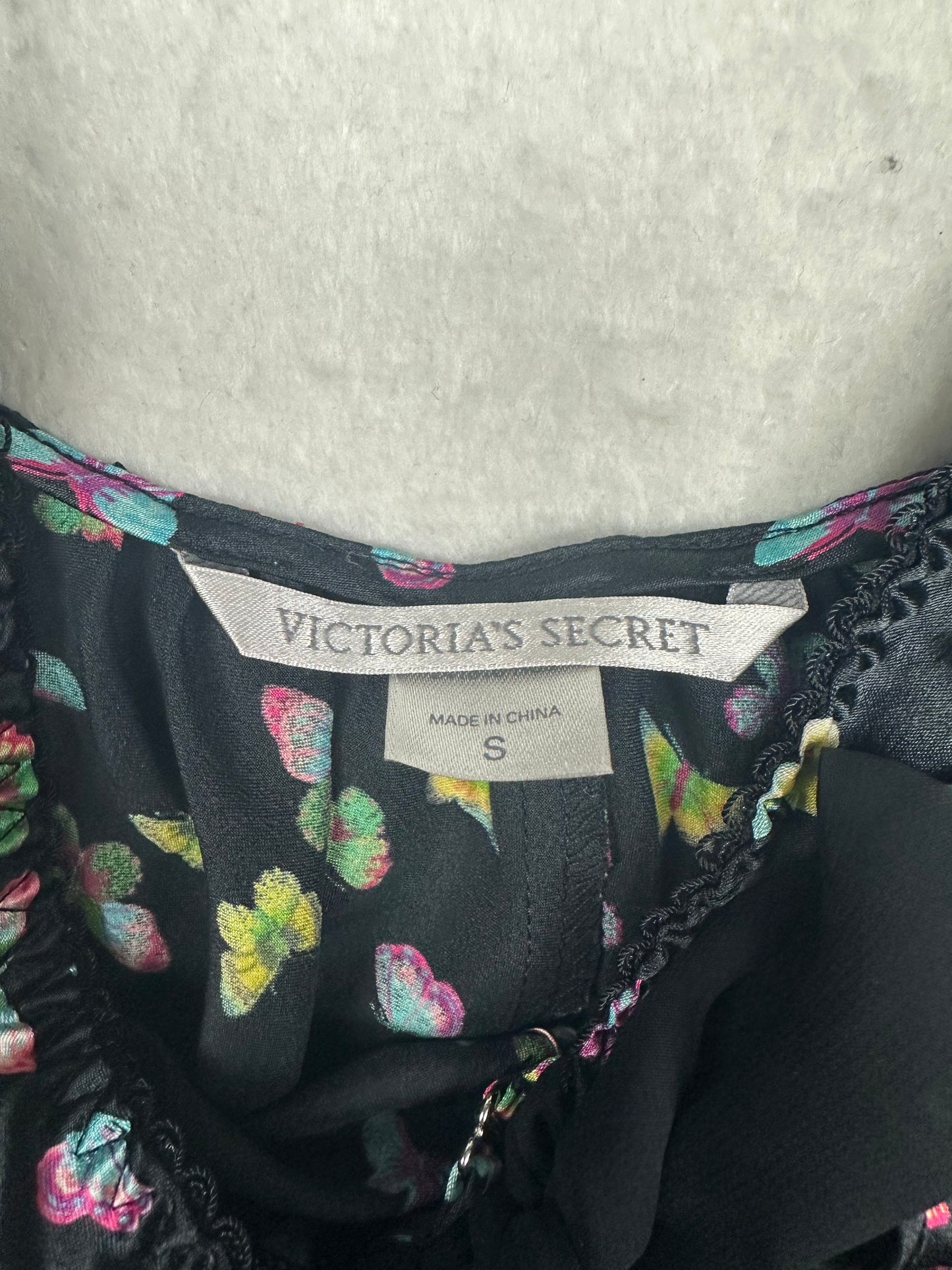 Victoria’s Secret Black Butterfly Open Front Slip Set S