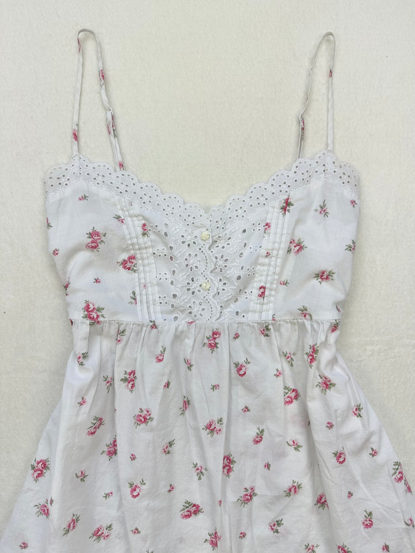 Victoria’s Secret White & Pink Floral Cottage Babydoll XS-S