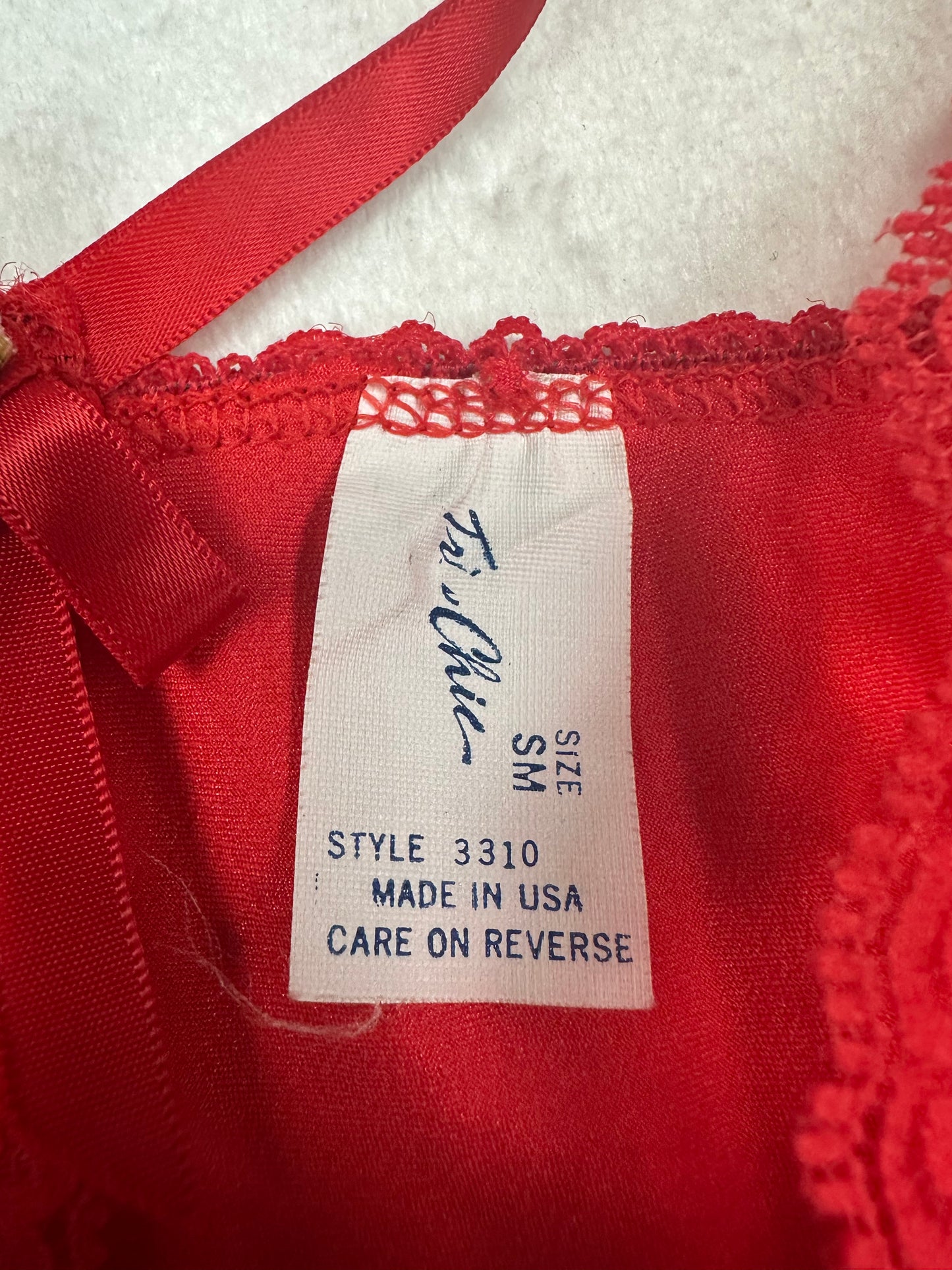Vintage Red Lace Top S/M