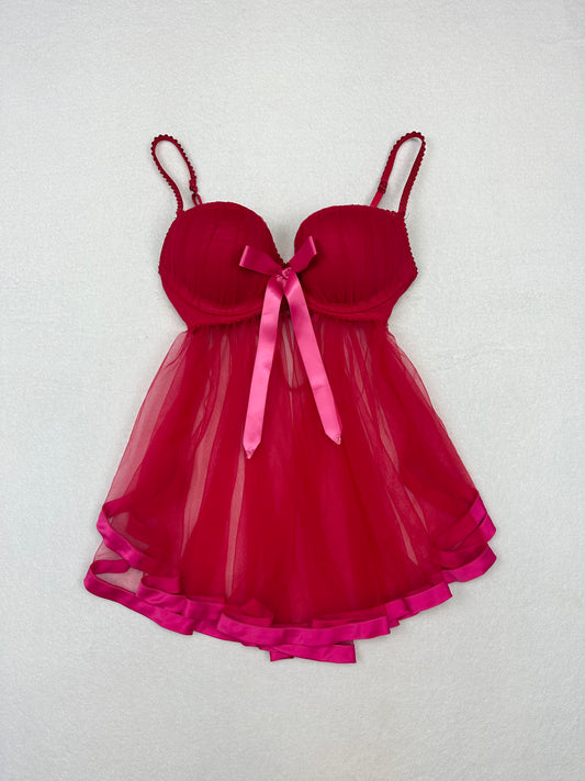 Victoria’s Secret Red & Pink Babydoll 34C