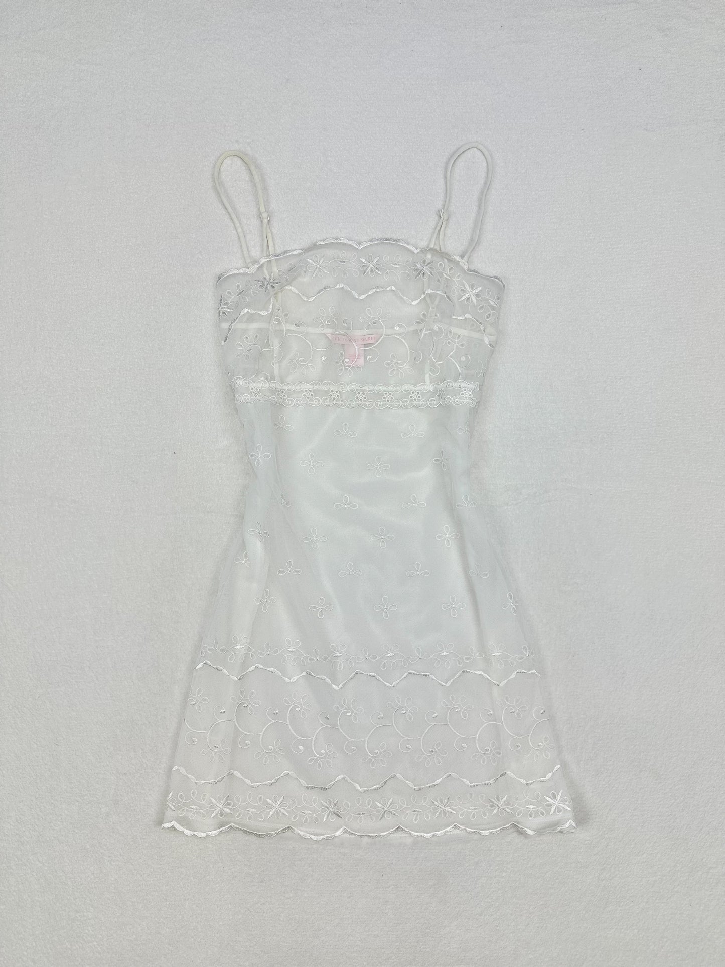 Victoria’s Secret White Eyelet Sheer Milkmaid Slip S