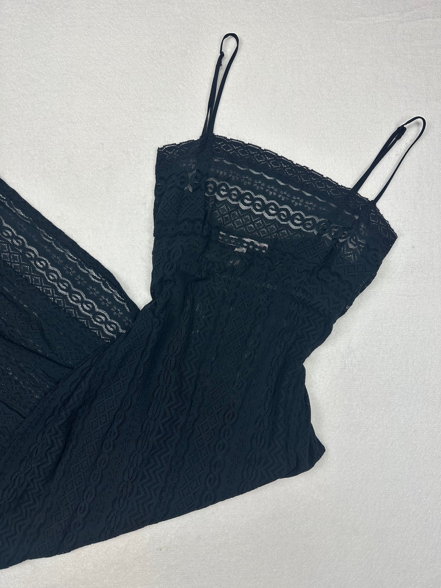 Vintage Victoria’s Secret Black Lace Long Slip M