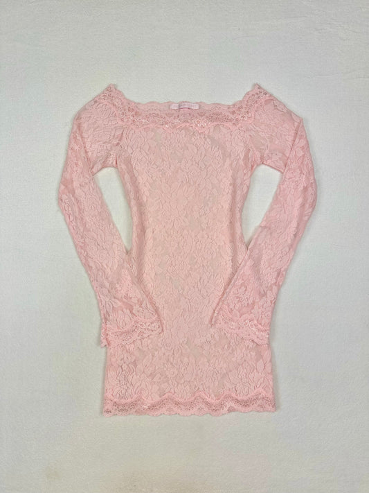 Victoria’s Secret Pink All Lace Long Sleeve Slip M