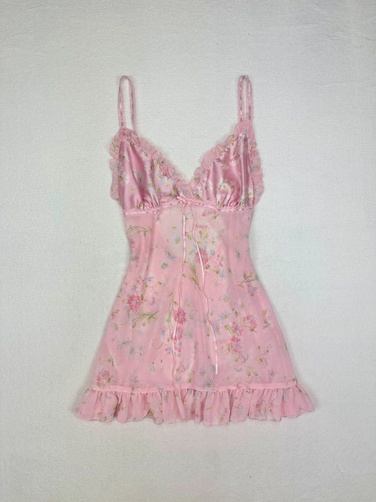 Rare Victoria’s Secret Pink Floral Babydoll L